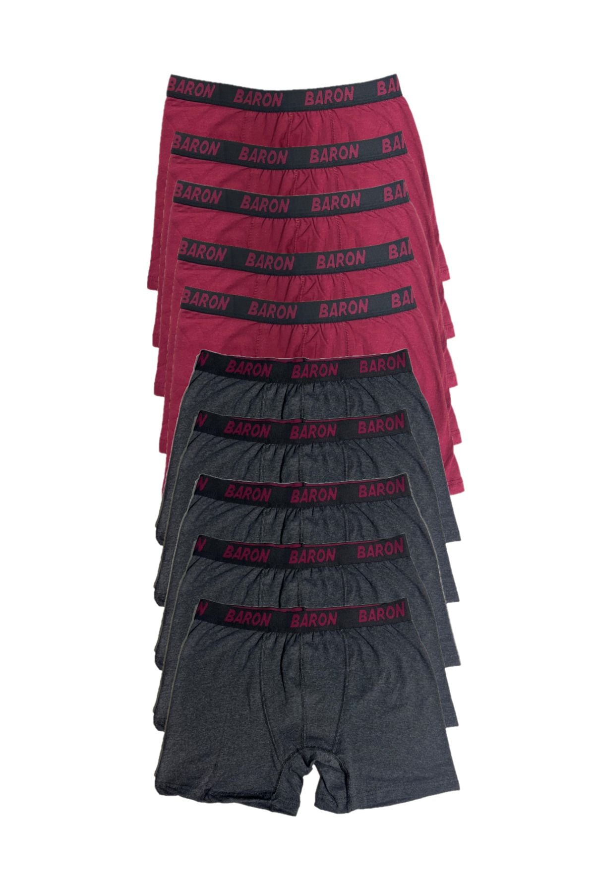10 Adet Ekonomik Likralı Boxer Short Füme-bordo