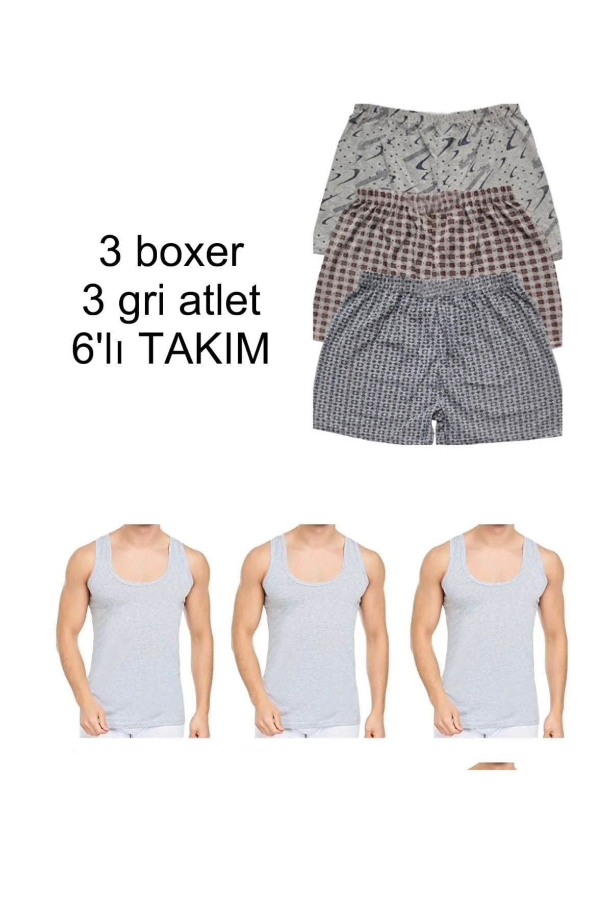 6-PIECE UNDERSHIRT BOXER MIXED UNDERWEAR SET