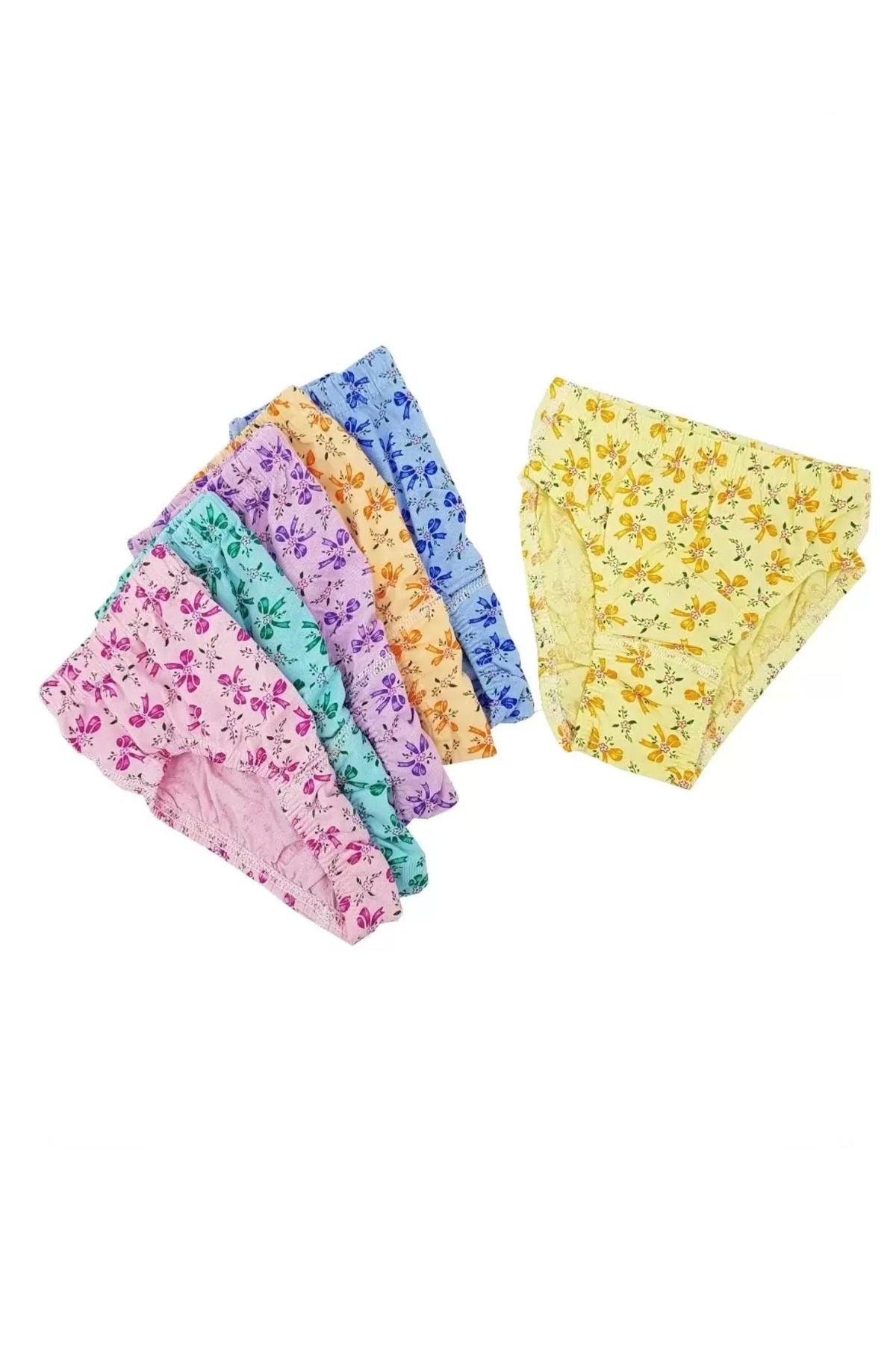 Girl Patterned Panties Elastic Waist 6-Pack