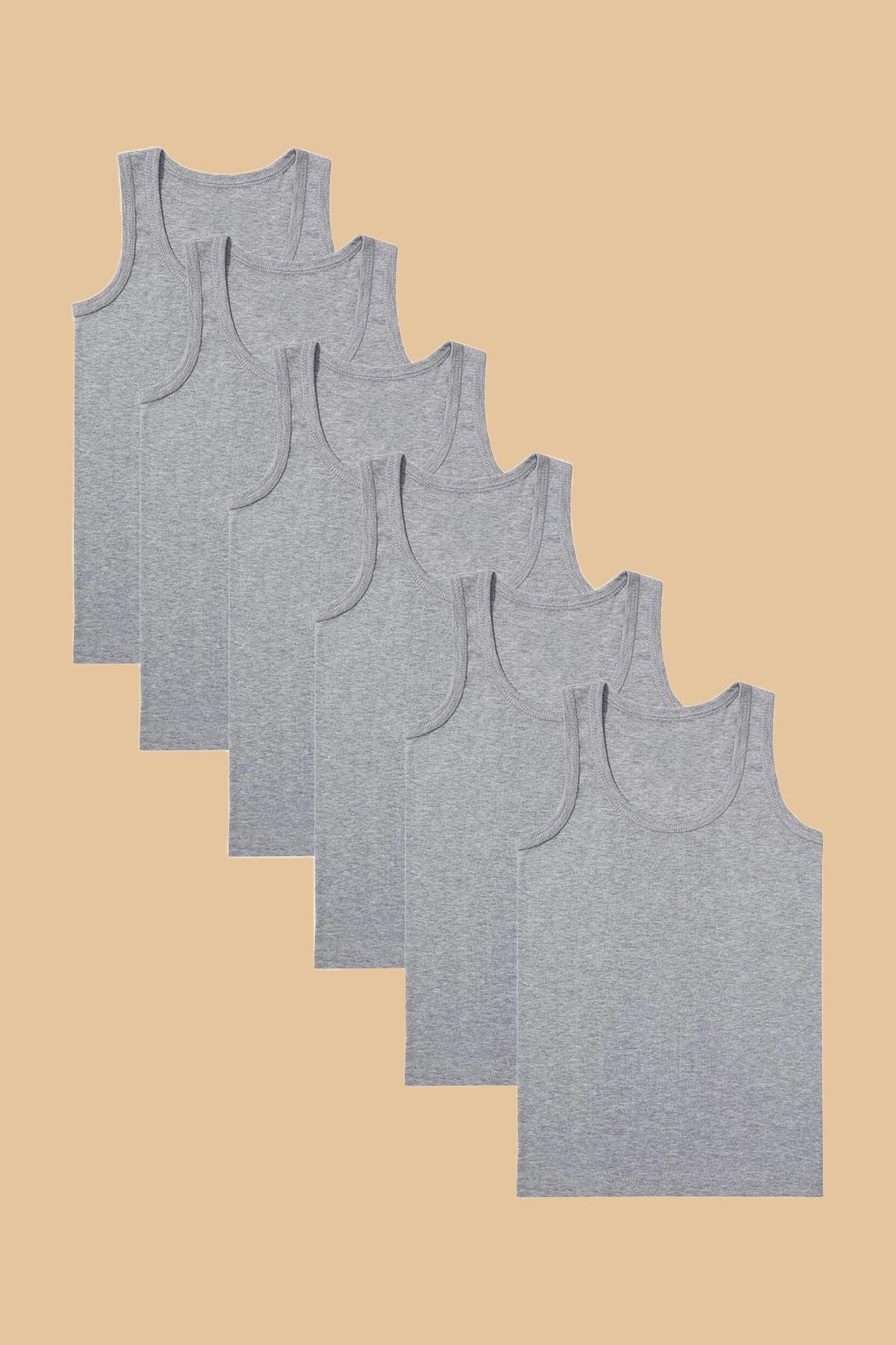 100% Cotton 6-Pack Gray Men's Undershirt