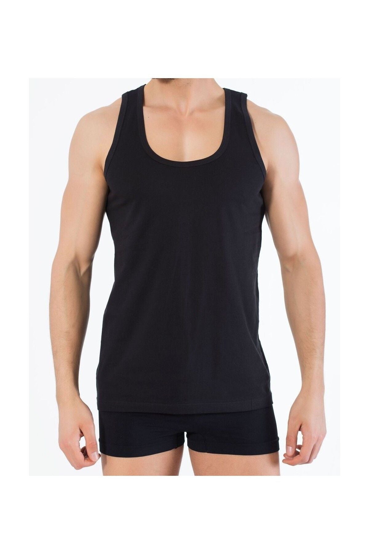 Black men's tank top 100% cotton
