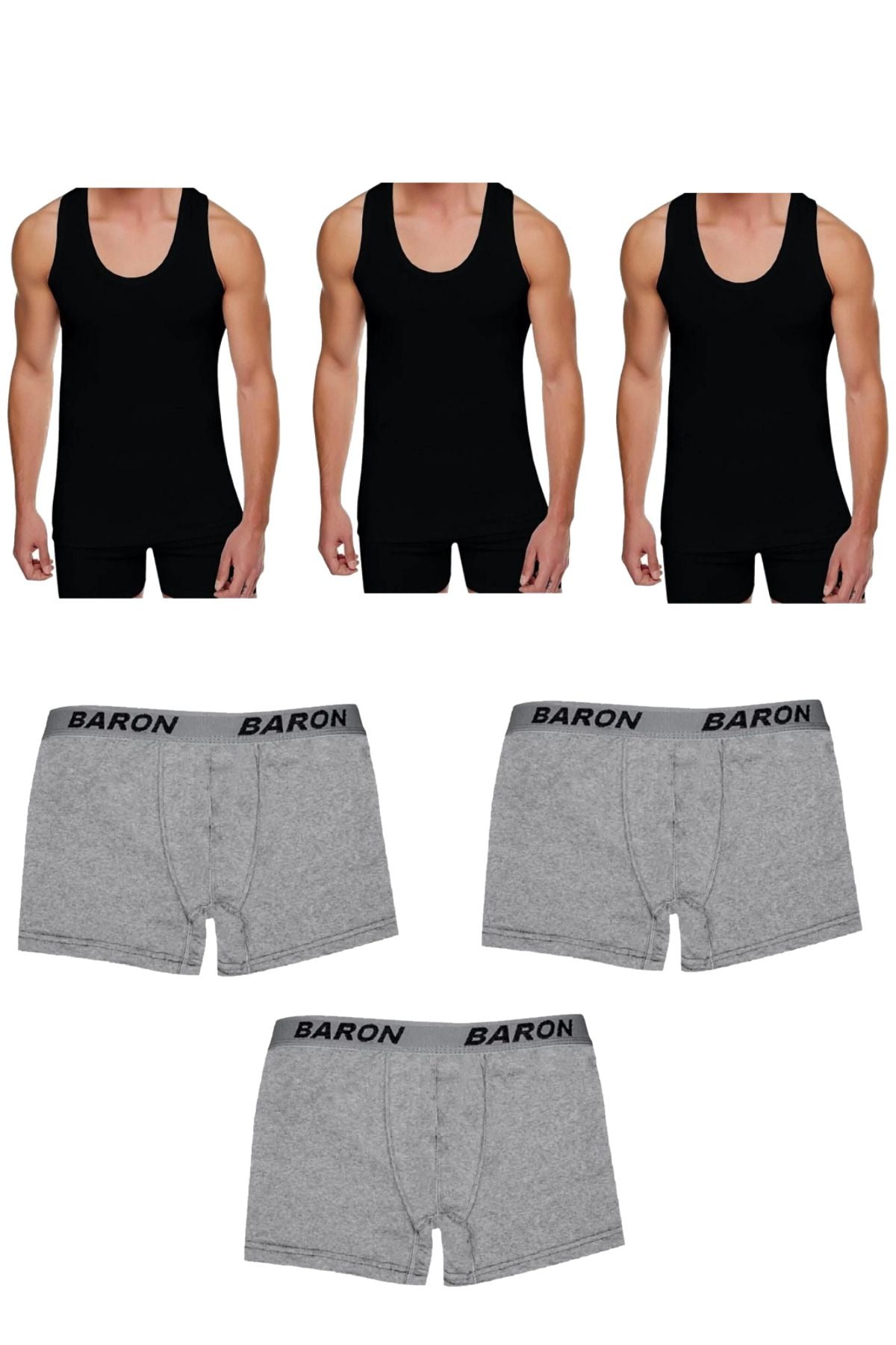 6-Pack Economical Men's Undershirt and Boxer