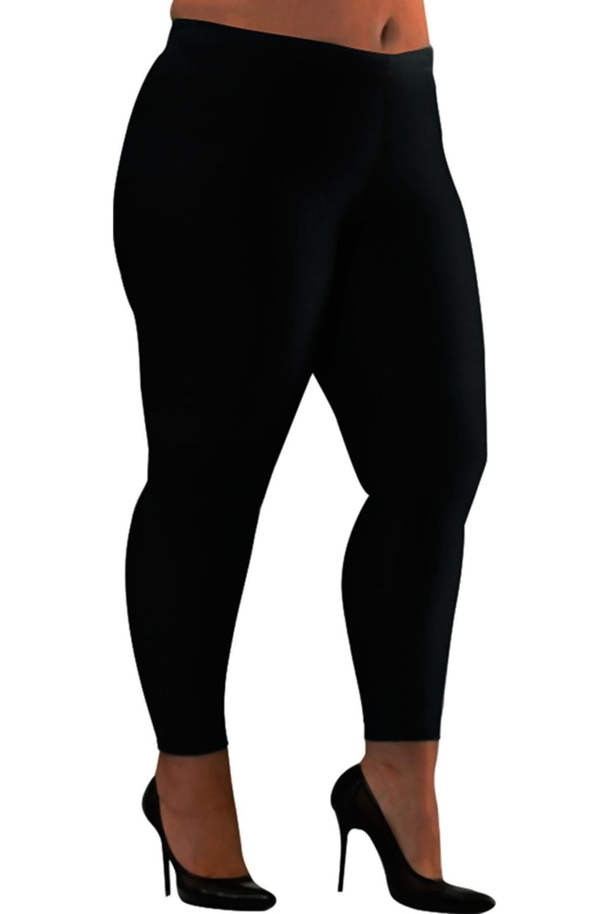 Luxury Battal Plus Size Full Raised Lycra Women's Leggings Black