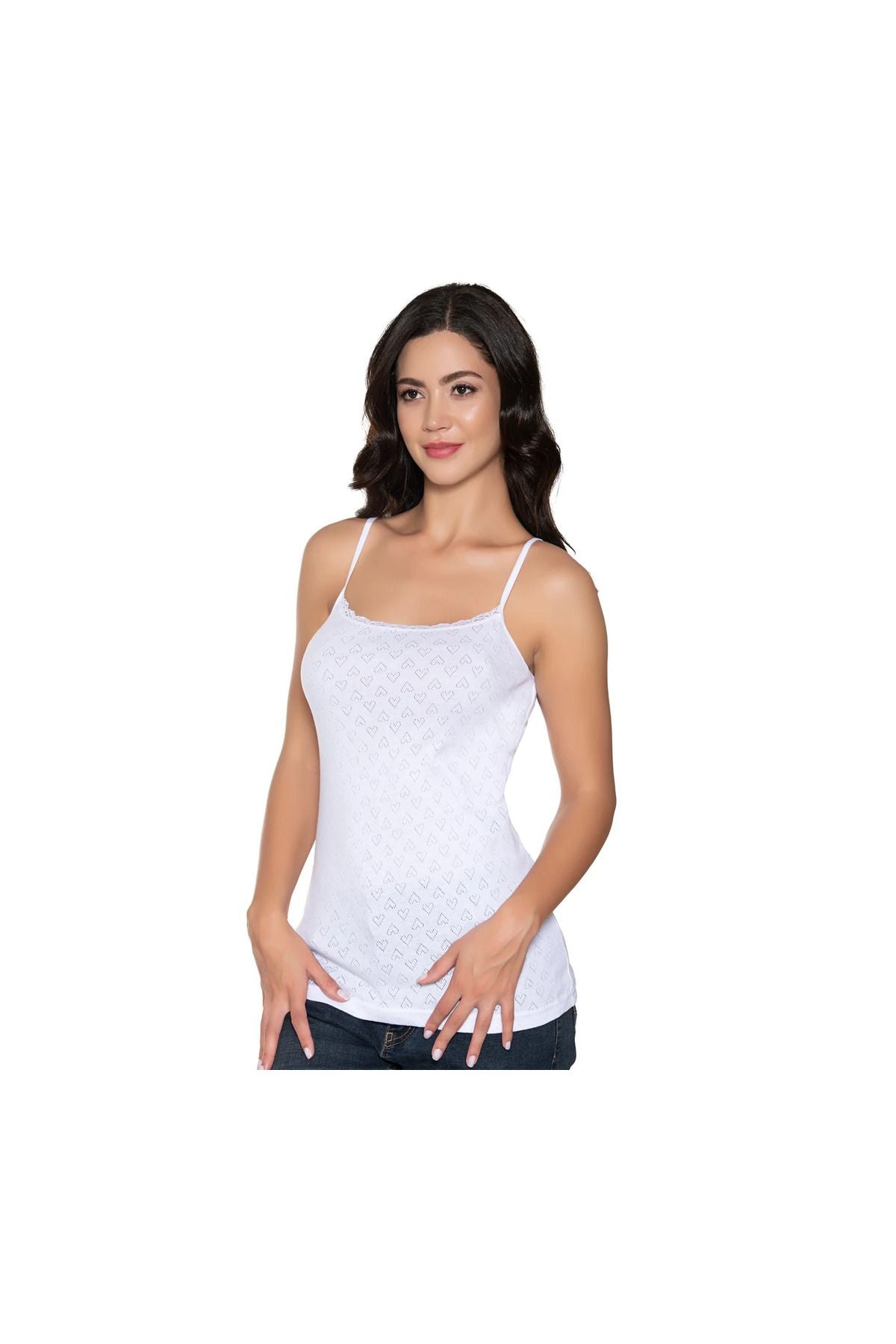 Women's 6-Piece Jacquard Rope Strap Undershirt