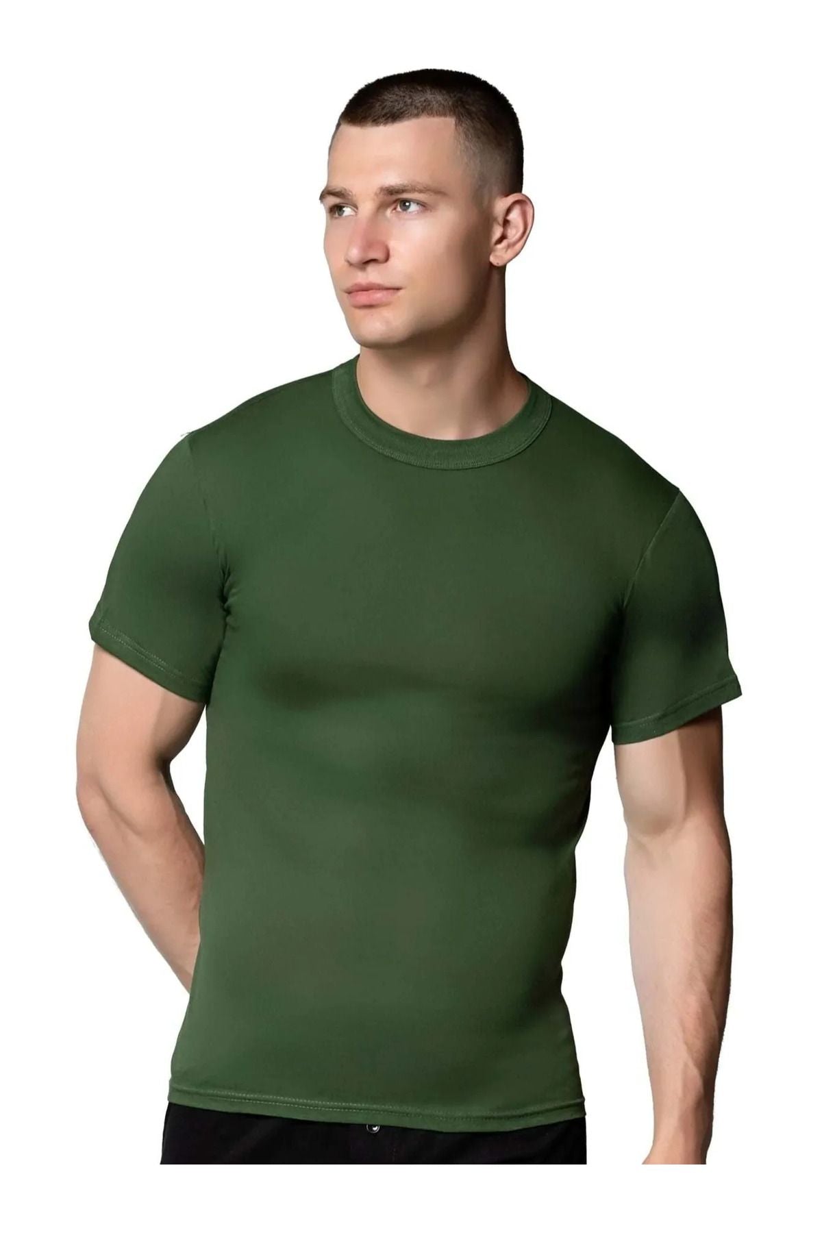 6-Pack Men's Combed Green Zero Collar Undershirt