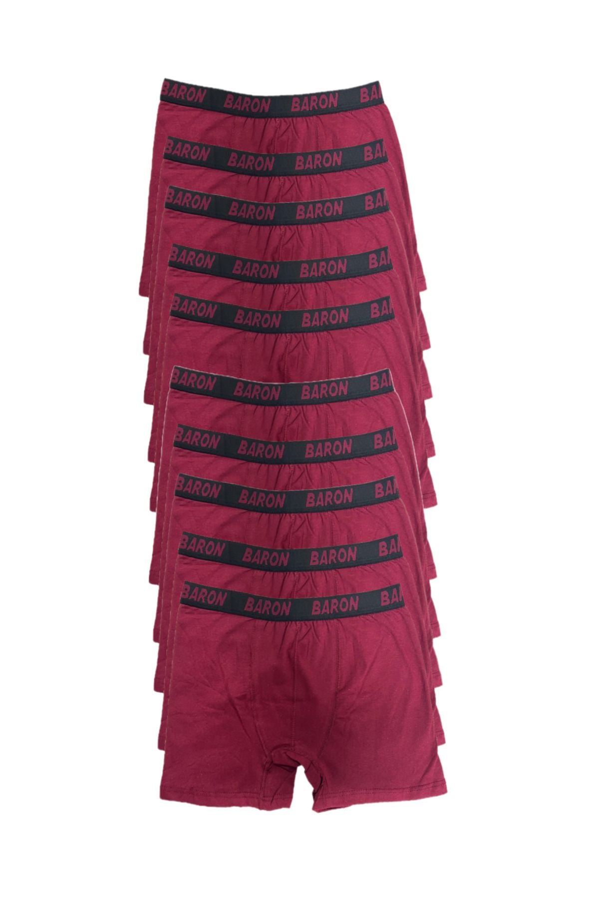 10 Adet Ekonomik Likralı Boxer Short Bordo