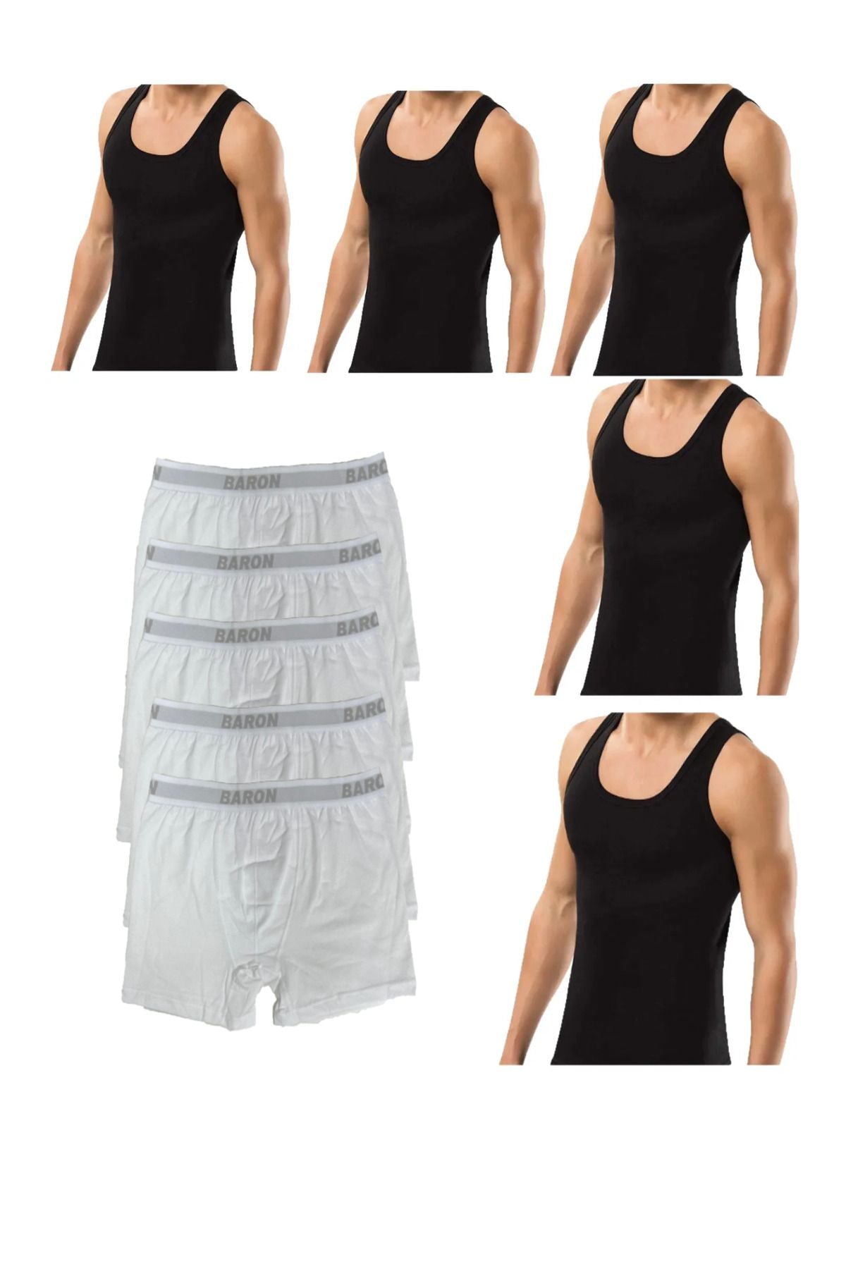 10 Parça Atlet Ve Boxer Takımı Ekonomik Paket 5 Boxer 5 Atlet