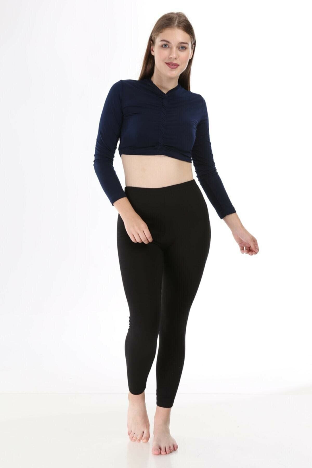 Women's Soft Flexible Viscose Long Tights Black