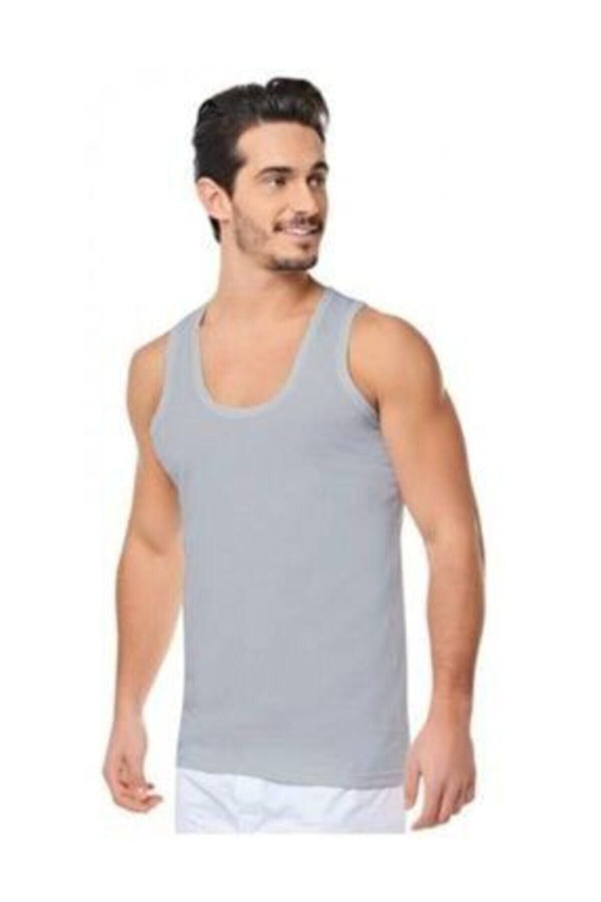Men's Grey Strappy Classic Cotton Undershirt 12-Pack