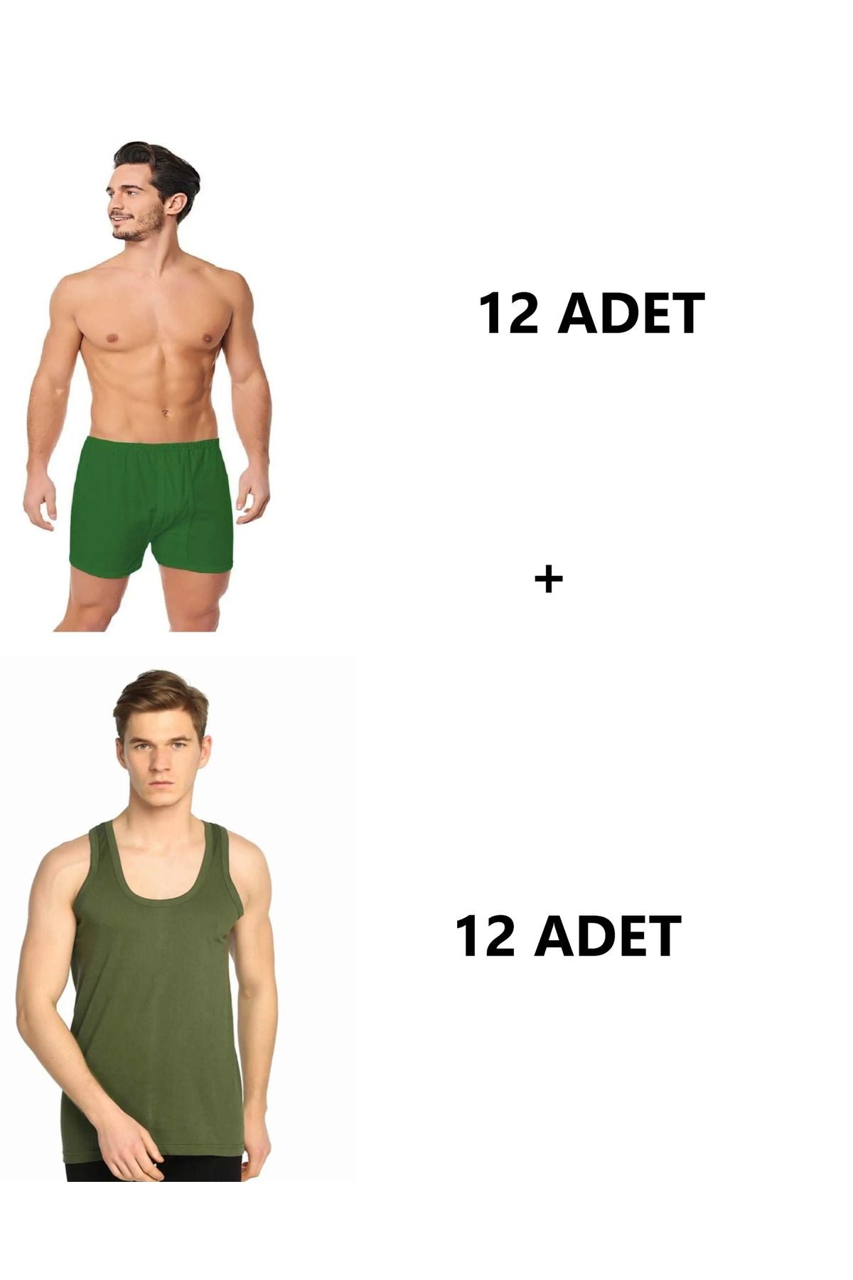 Paid Military Service Underwear Set Undershirt and Trousers Green 24 Pieces