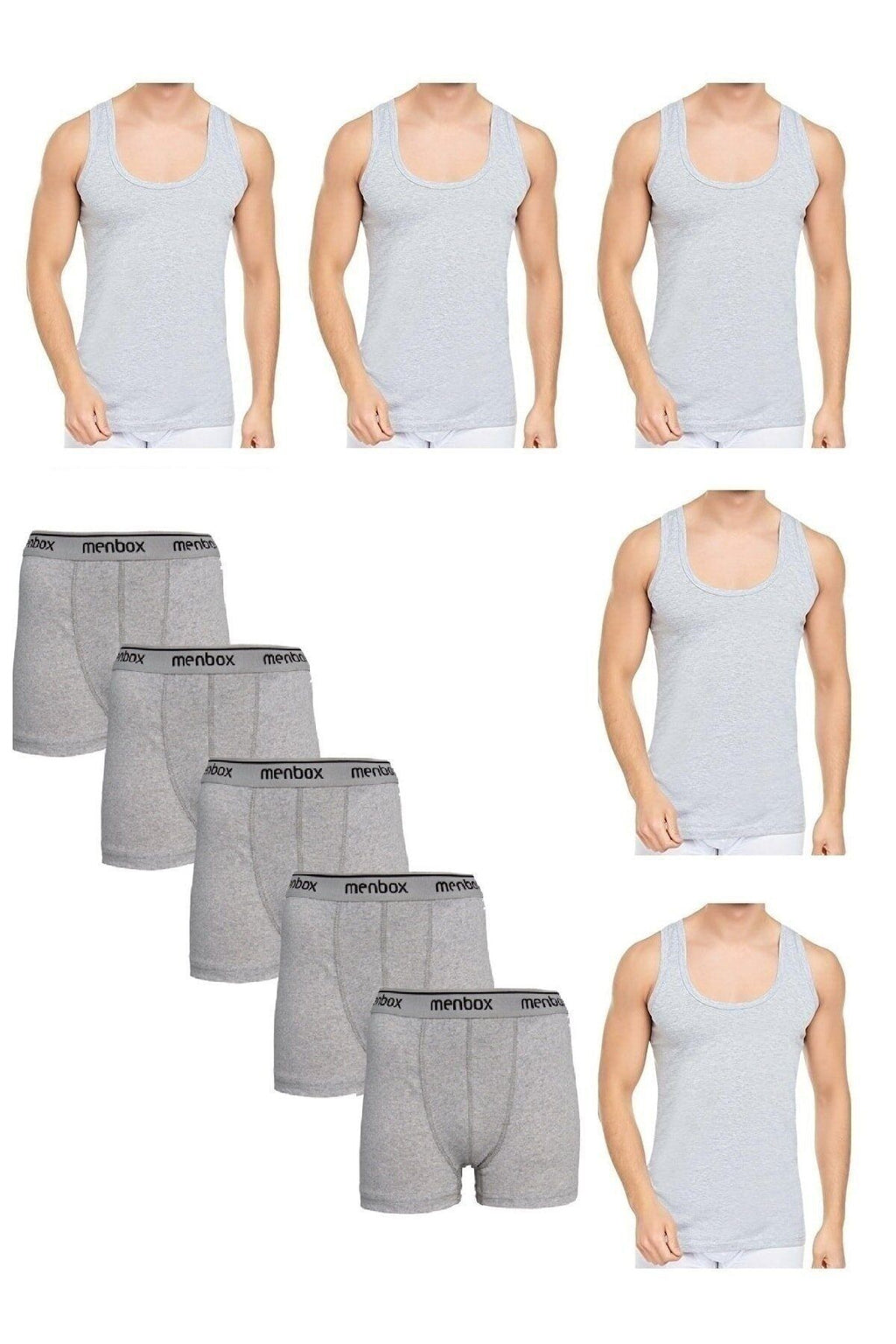 Men's 5-Pack Cotton Lycra Boxer Undershirt Cotton