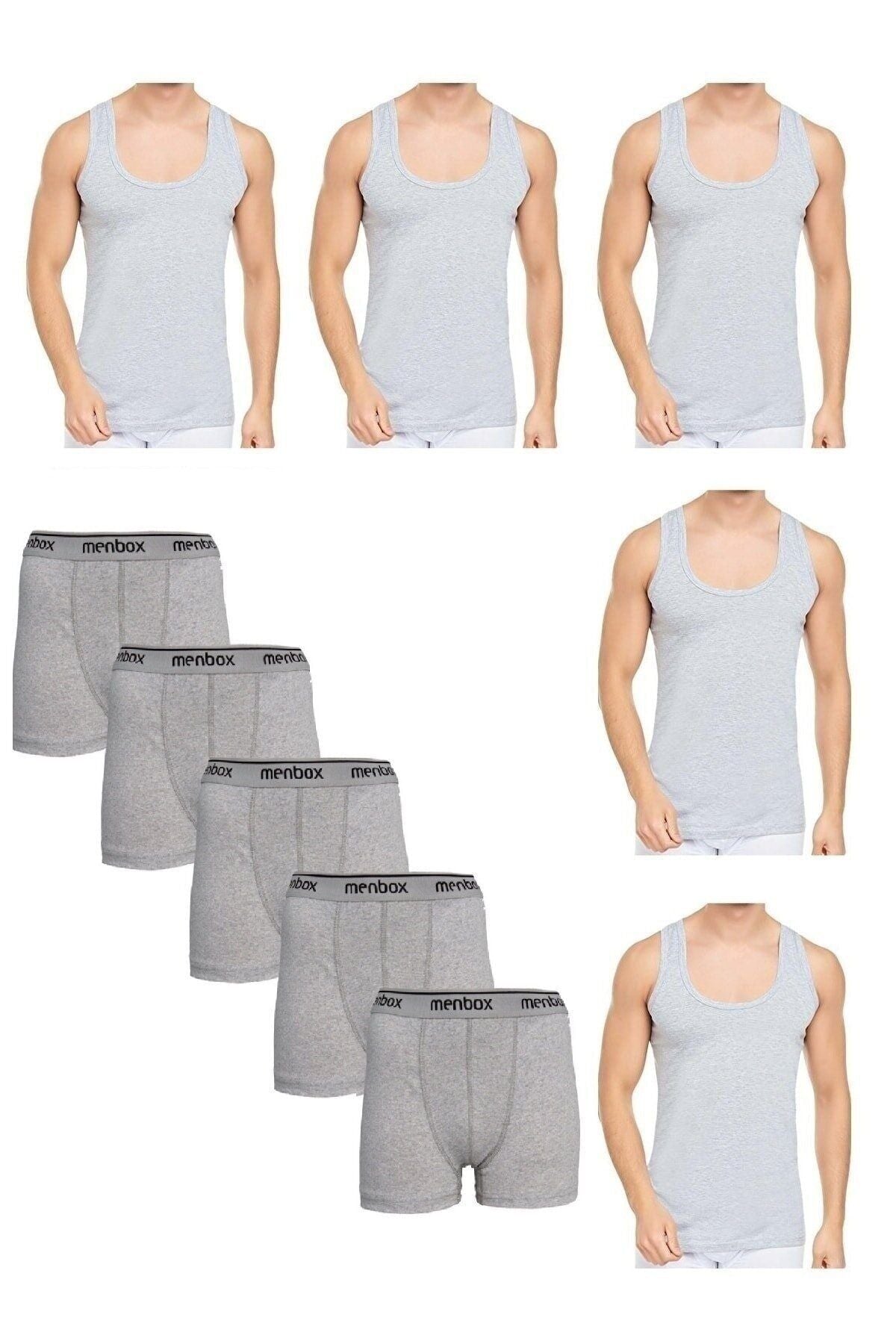 Men's 5-Pack Cotton Lycra Boxer Undershirt Cotton