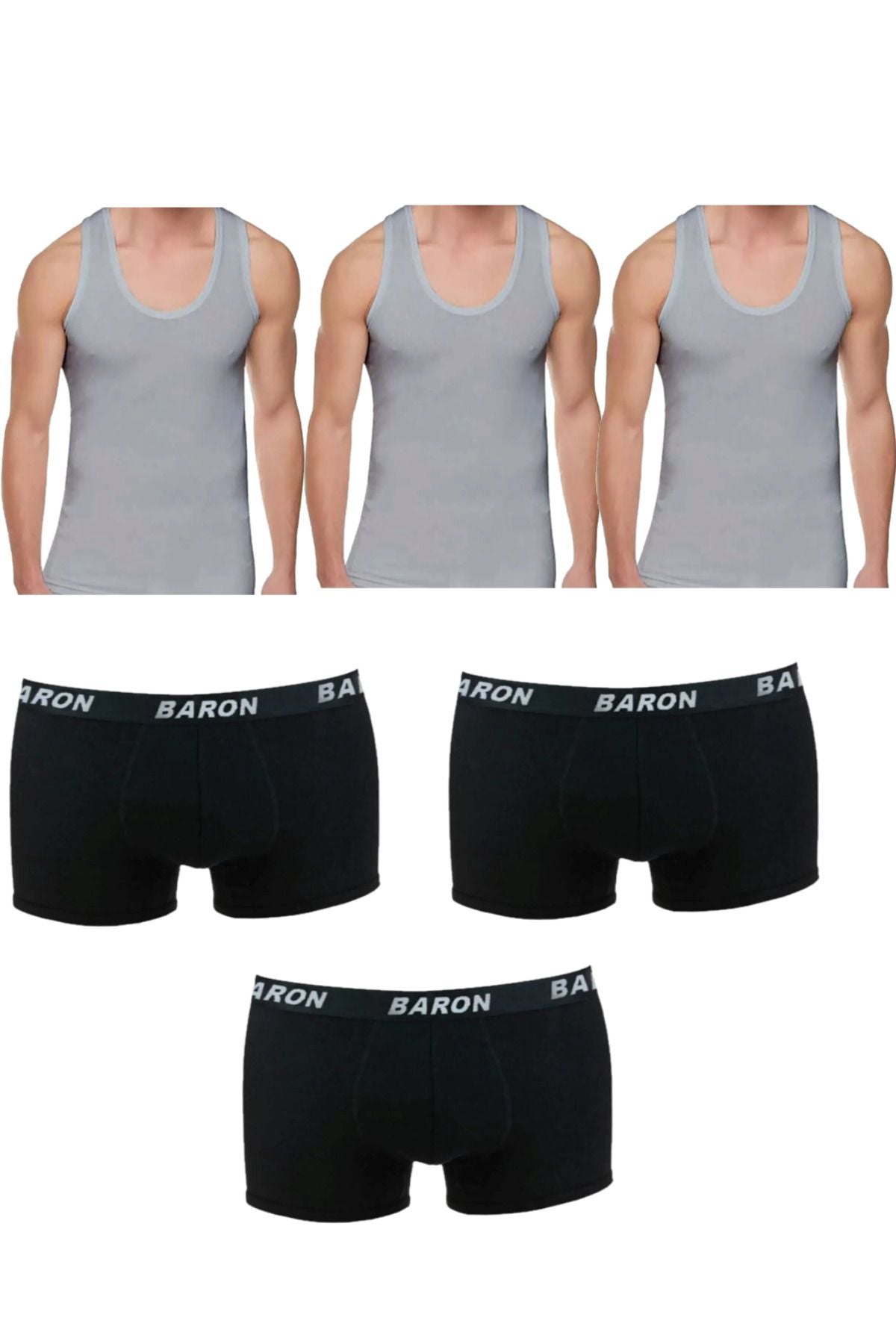6-Pack Economical Men's Undershirt and Boxer