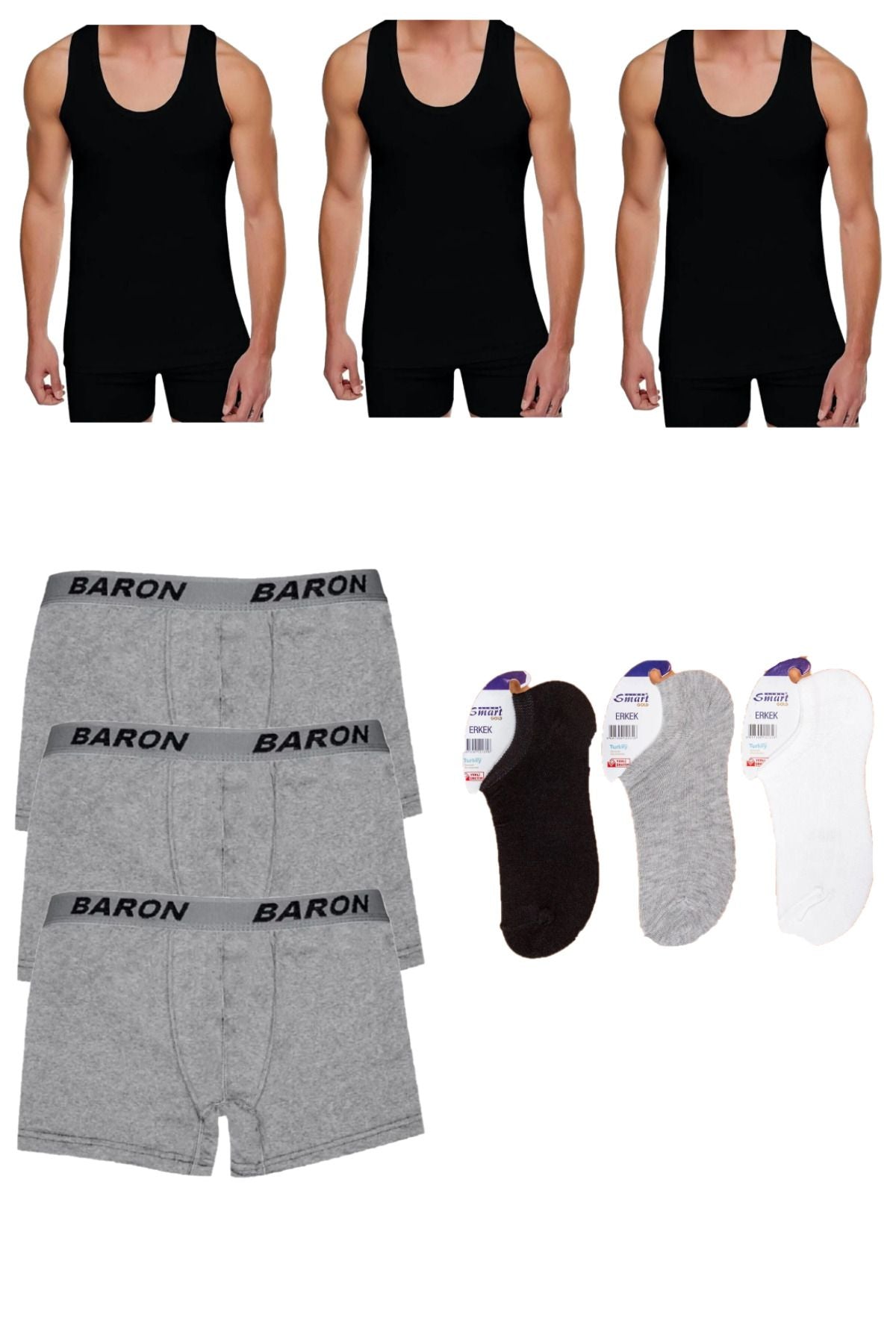 Economic 9-Piece Athlete Boxer Socks Underwear Set