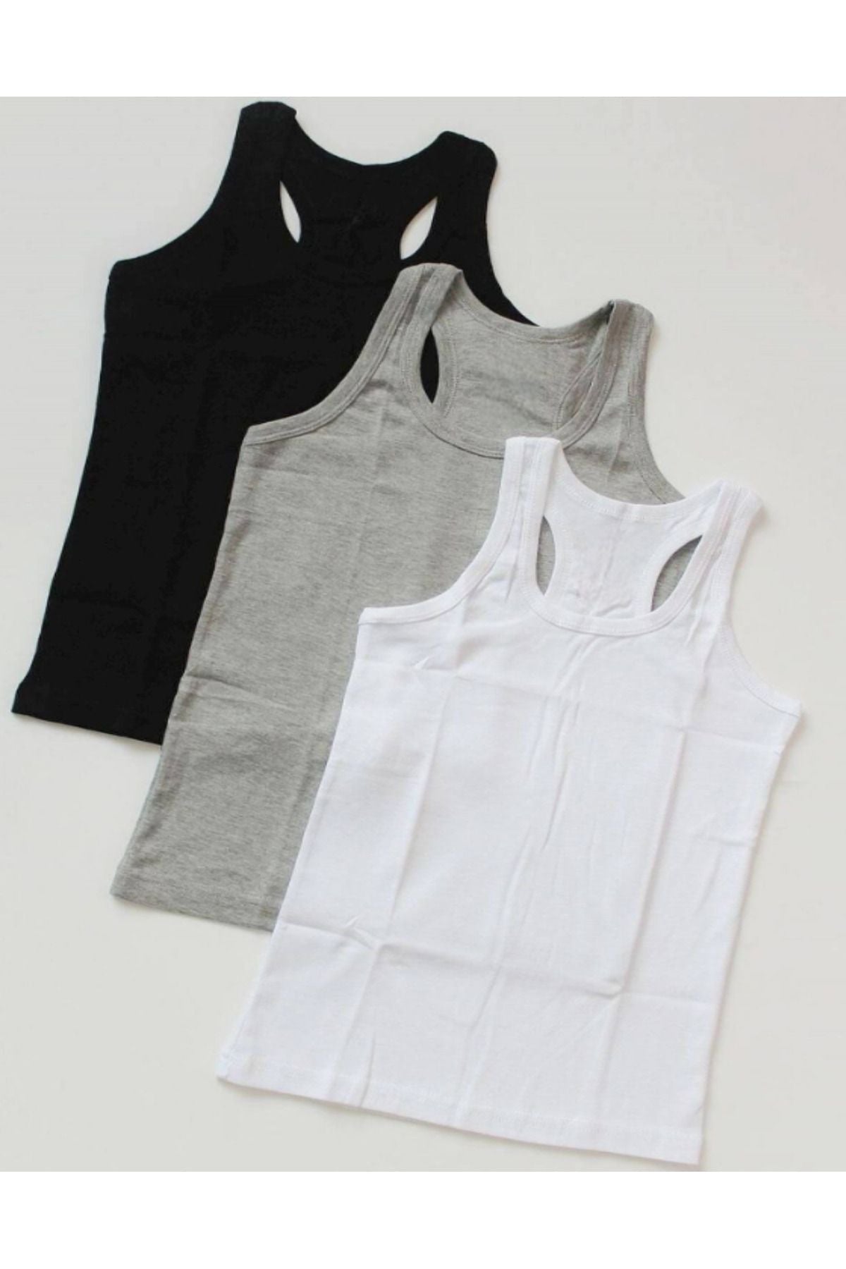 Elite 6 Pieces Boys Sports Undershirt Gray - Black - White