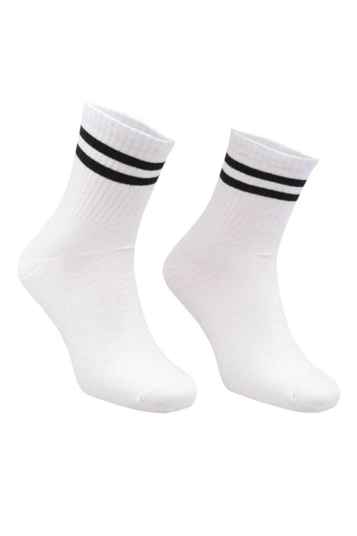 Striped Sport Men's Ankle Socks | White