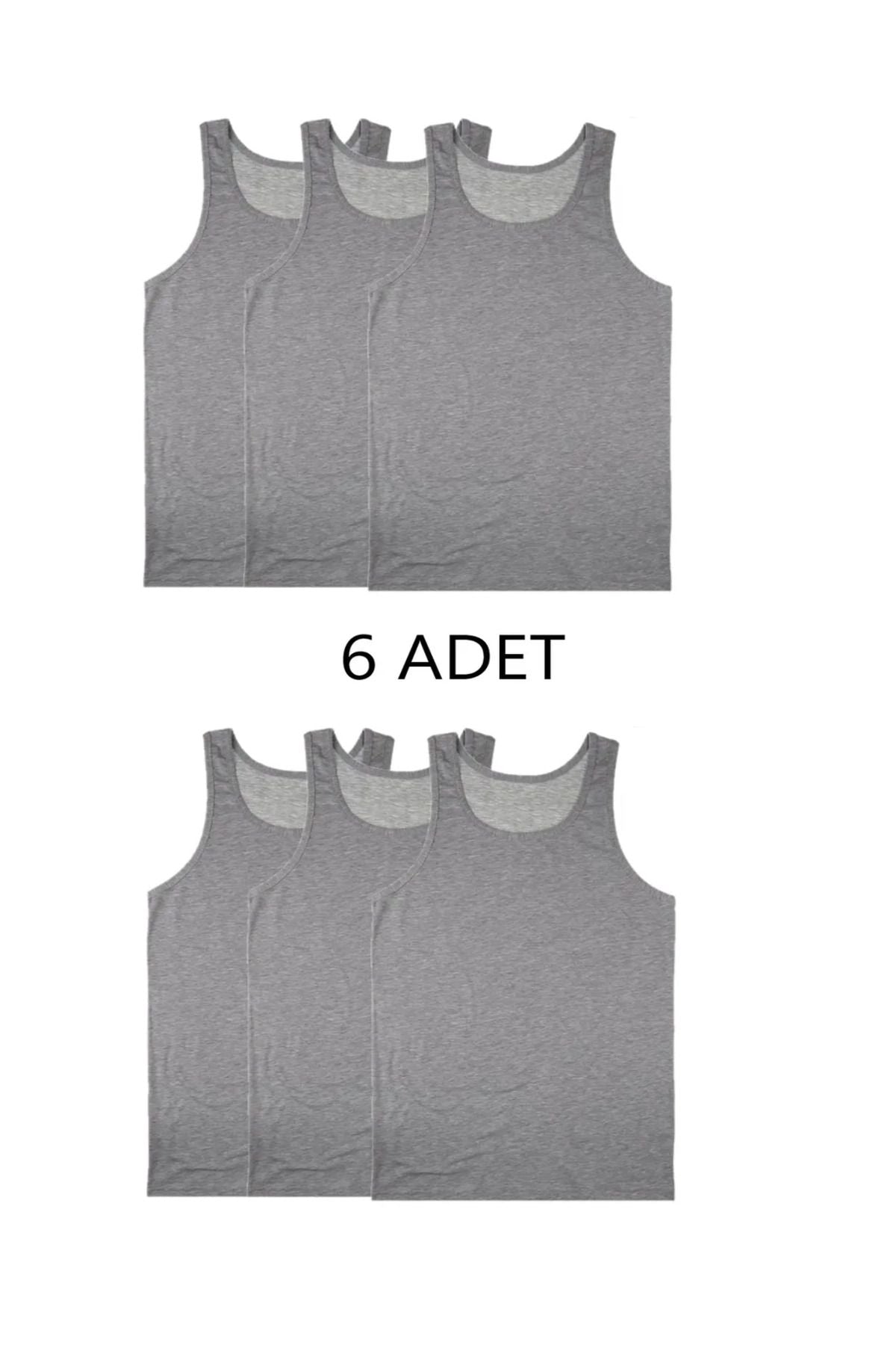 6-Piece Ribana Soft Men's Undershirt Set Gray