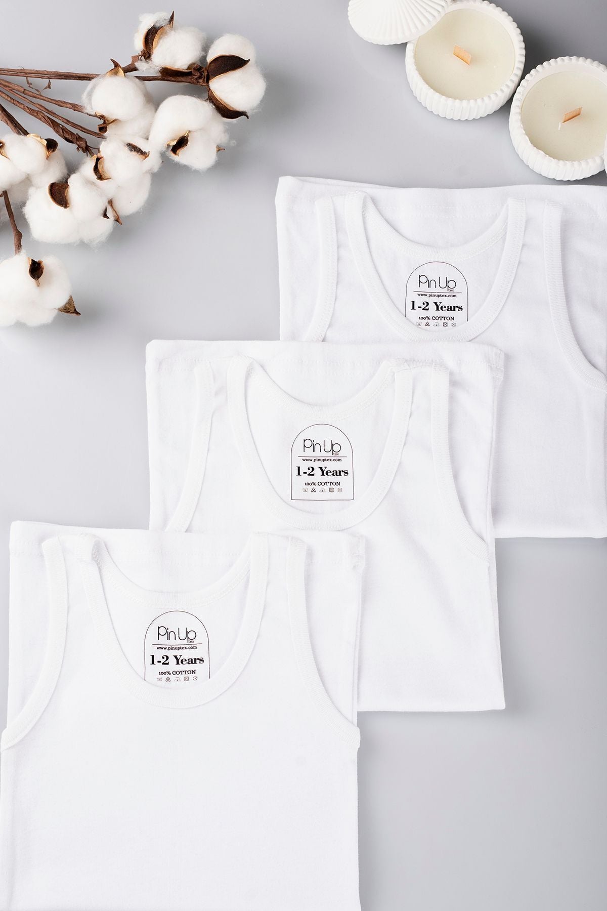 6-Pack 100% Cotton White Black Gray Kids Undershirt