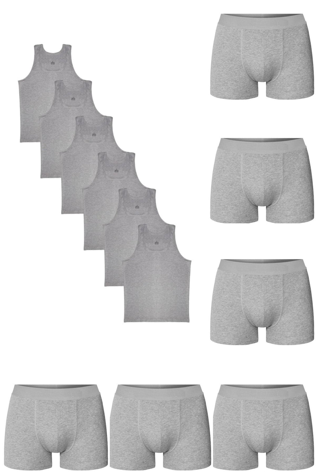 12-Pack Men's Underwear Set 6 Undershirts 6 Boxers 100% Cotton Economic
