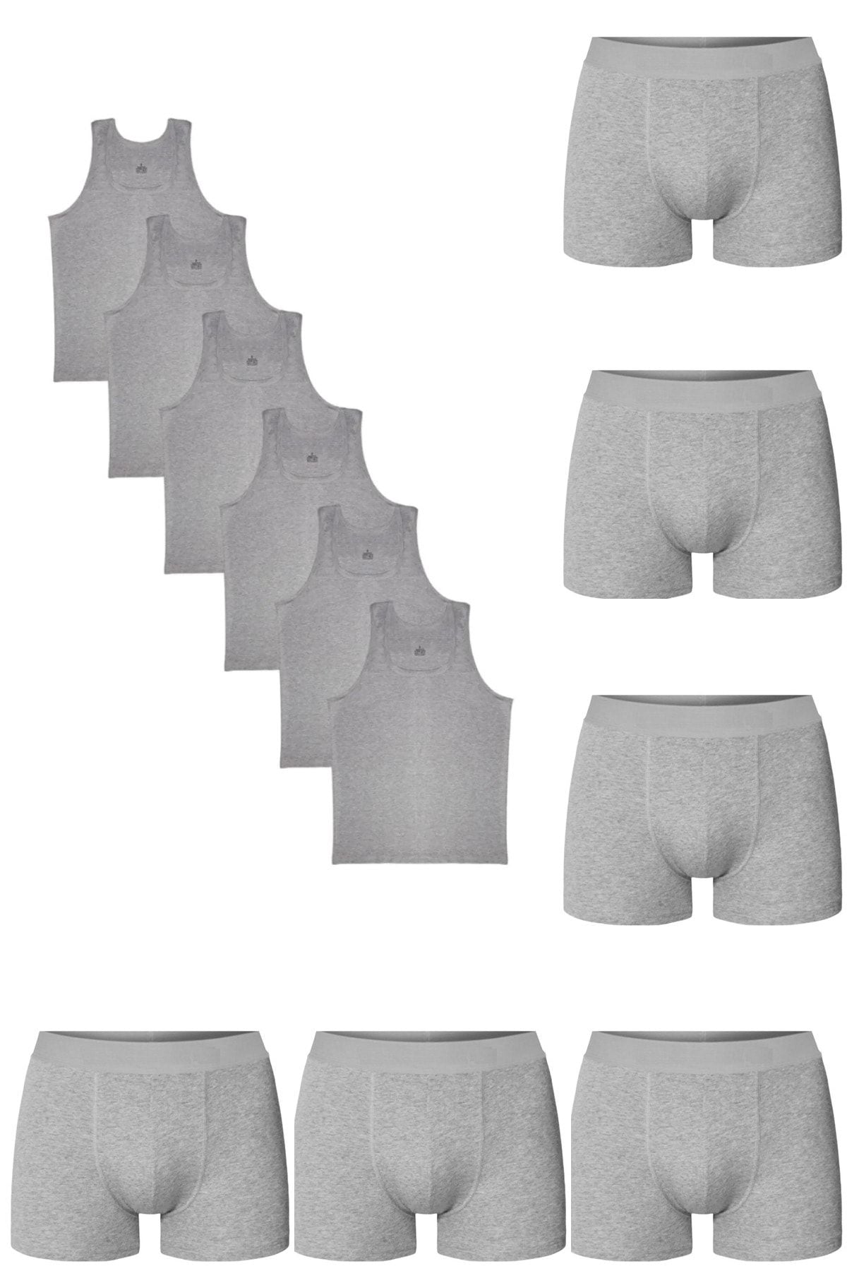 12-Pack Men's Underwear Set 6 Undershirts 6 Boxers 100% Cotton Economic