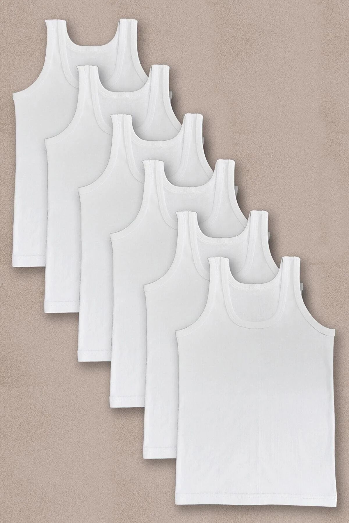 QUALITY BOY 6-PIECE WHITE UNDERSHIRT -MY0001