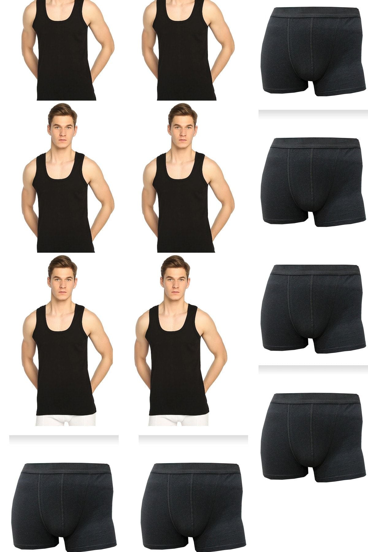 12-Pack Men's Underwear Set 6 Undershirts 6 Boxers 100% Cotton Economic