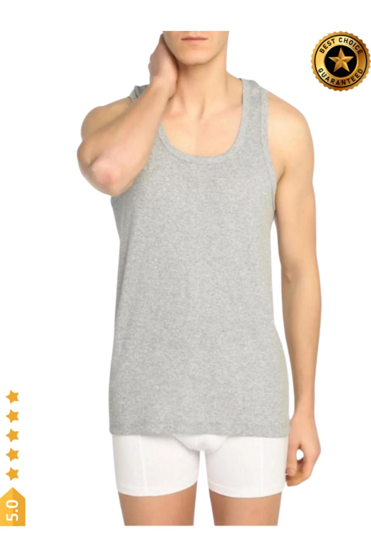 affordable men's grey cotton tank top