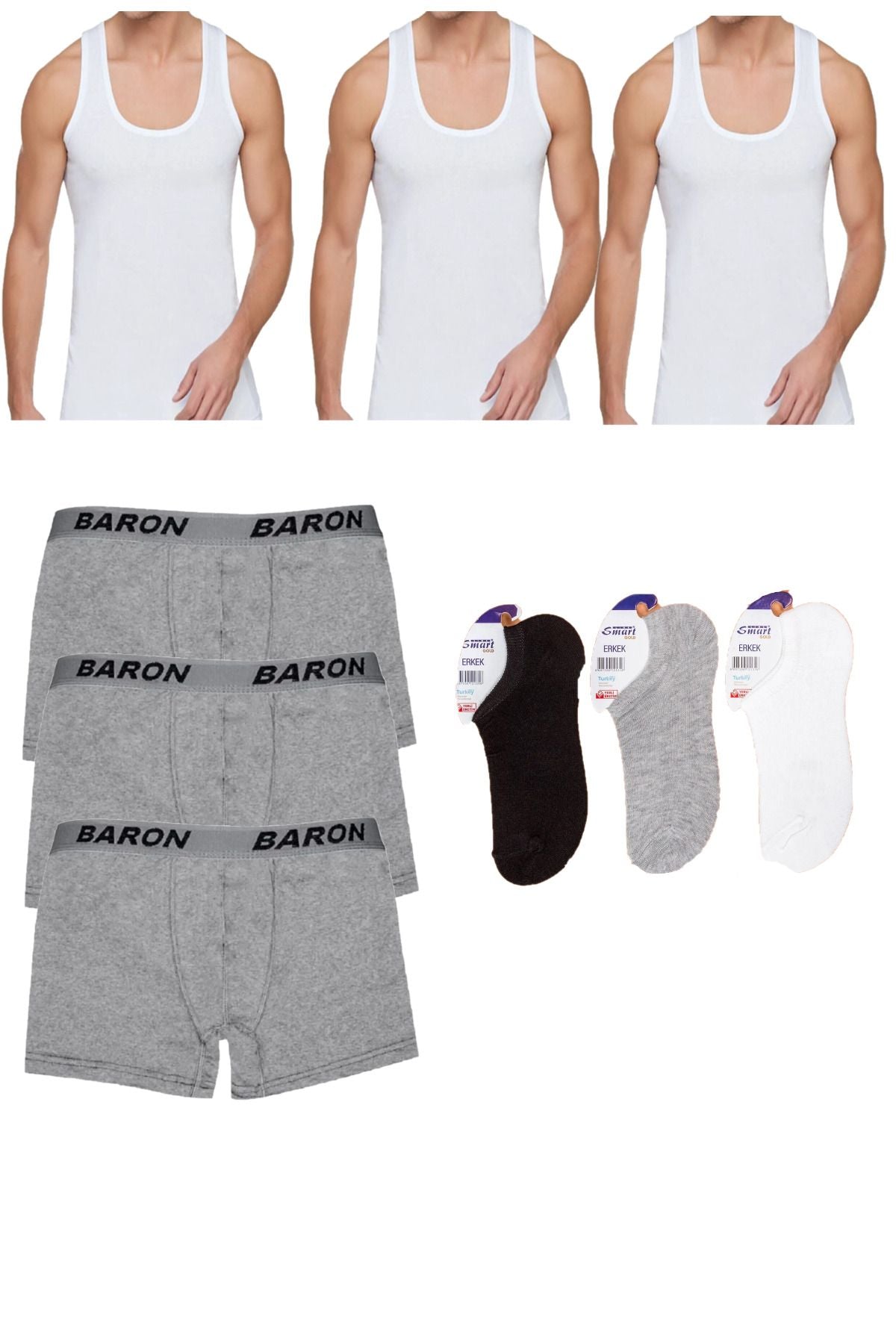 Economic 9-Piece Athlete Boxer Socks Underwear Set