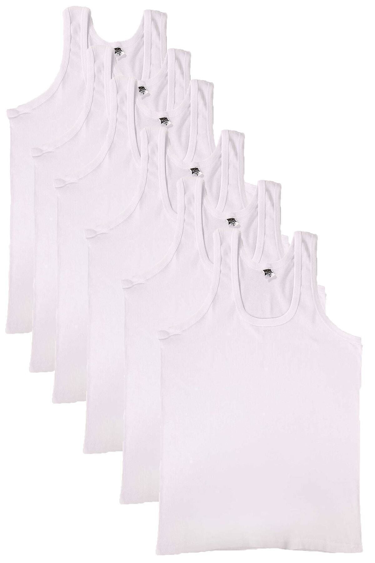 Men's White Evil Eye Star Undershirt 6-Piece Undershirt