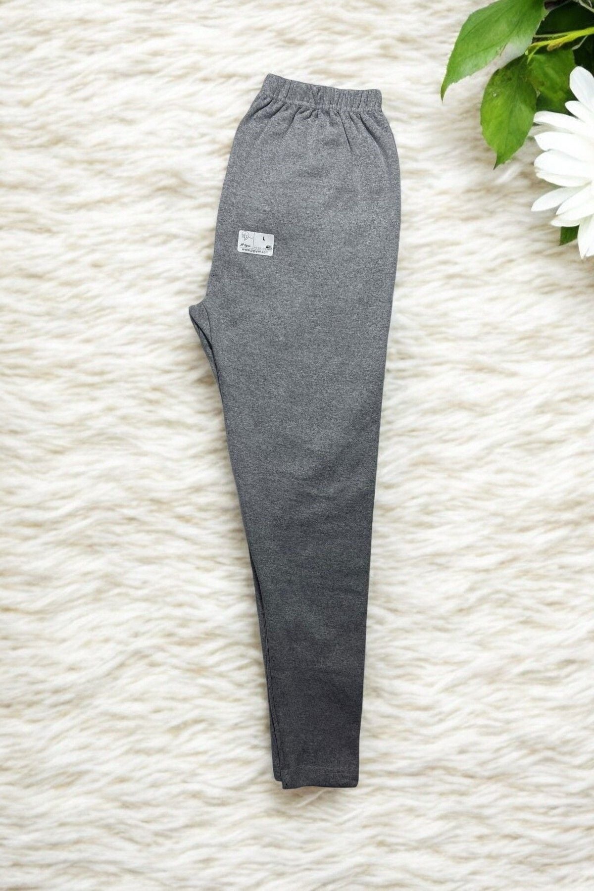 Unisex Gray Winter Tights Raised Comfortable Soft Mesh Thick Base Layer Tights Gray