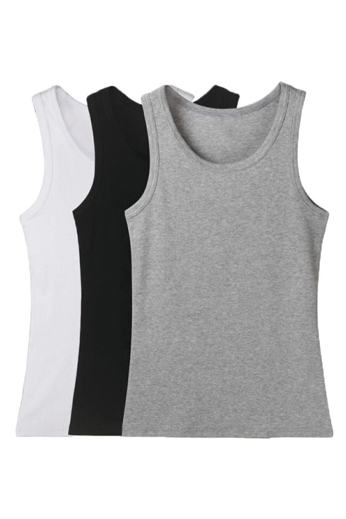 Elite 12 Piece Men's Undershirt Gray - Black - White