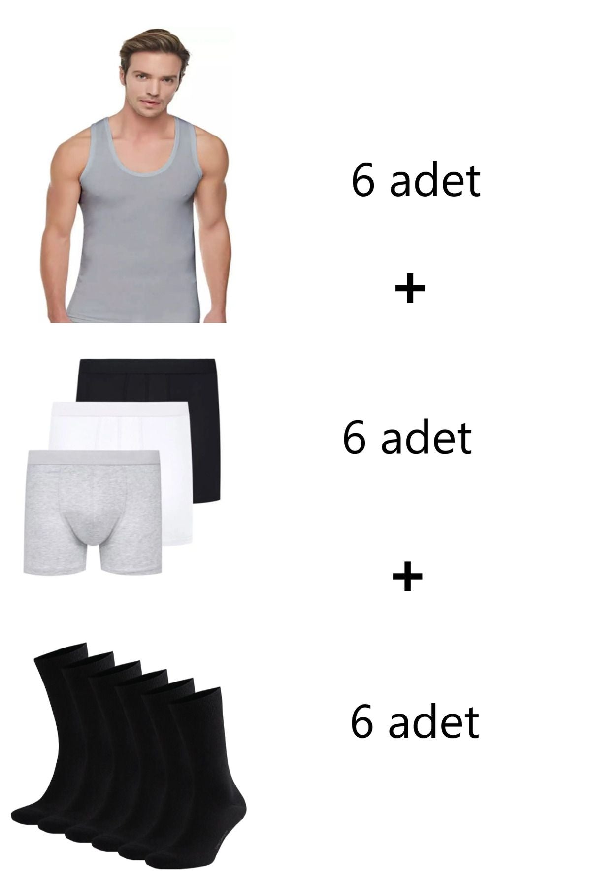 18-Piece Underwear Set Undershirt Boxer Socks