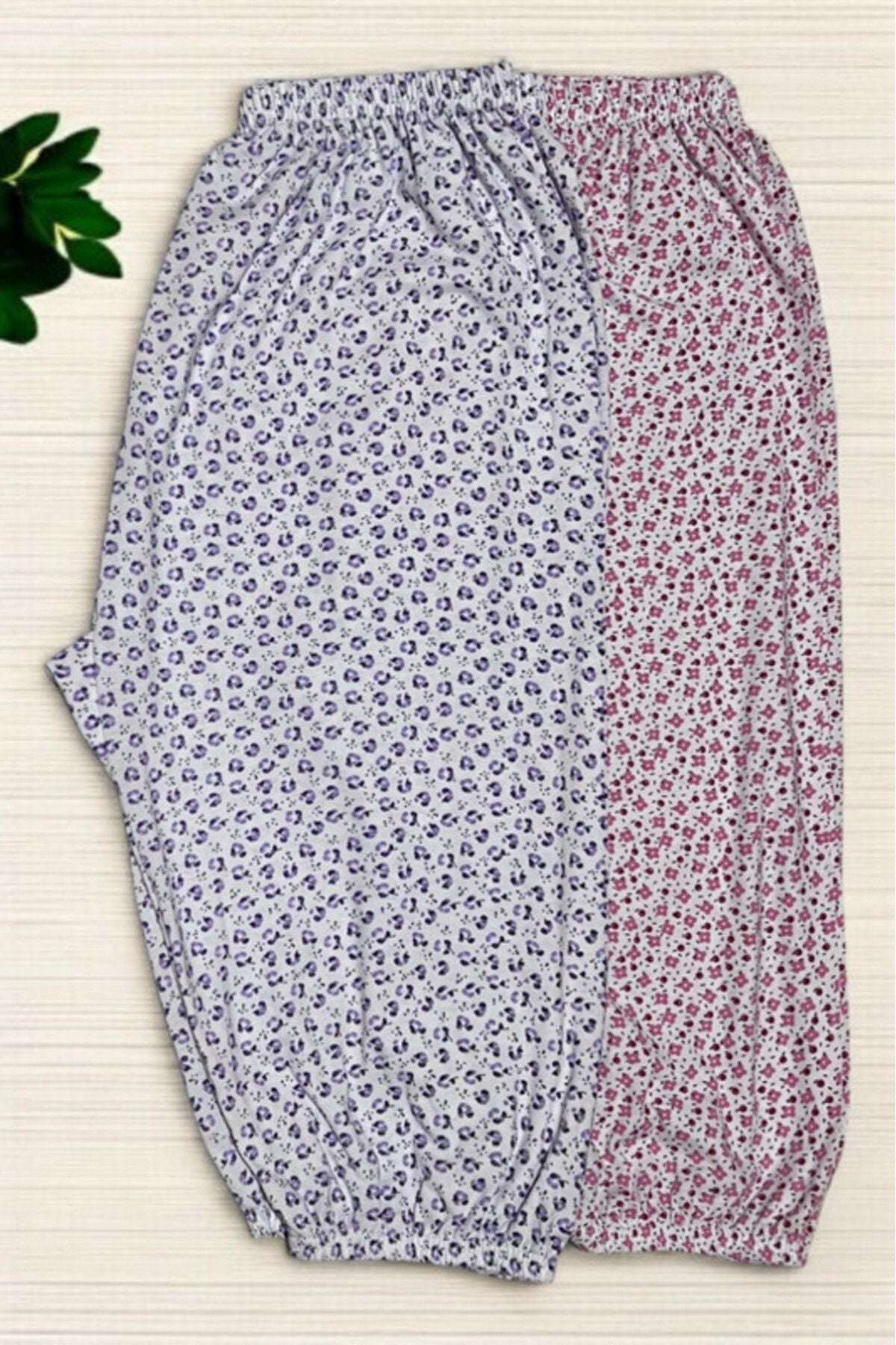 2 Adet Kadın Desenli Kısa Dizaltı Lastikli Pijama Altı Yazlık