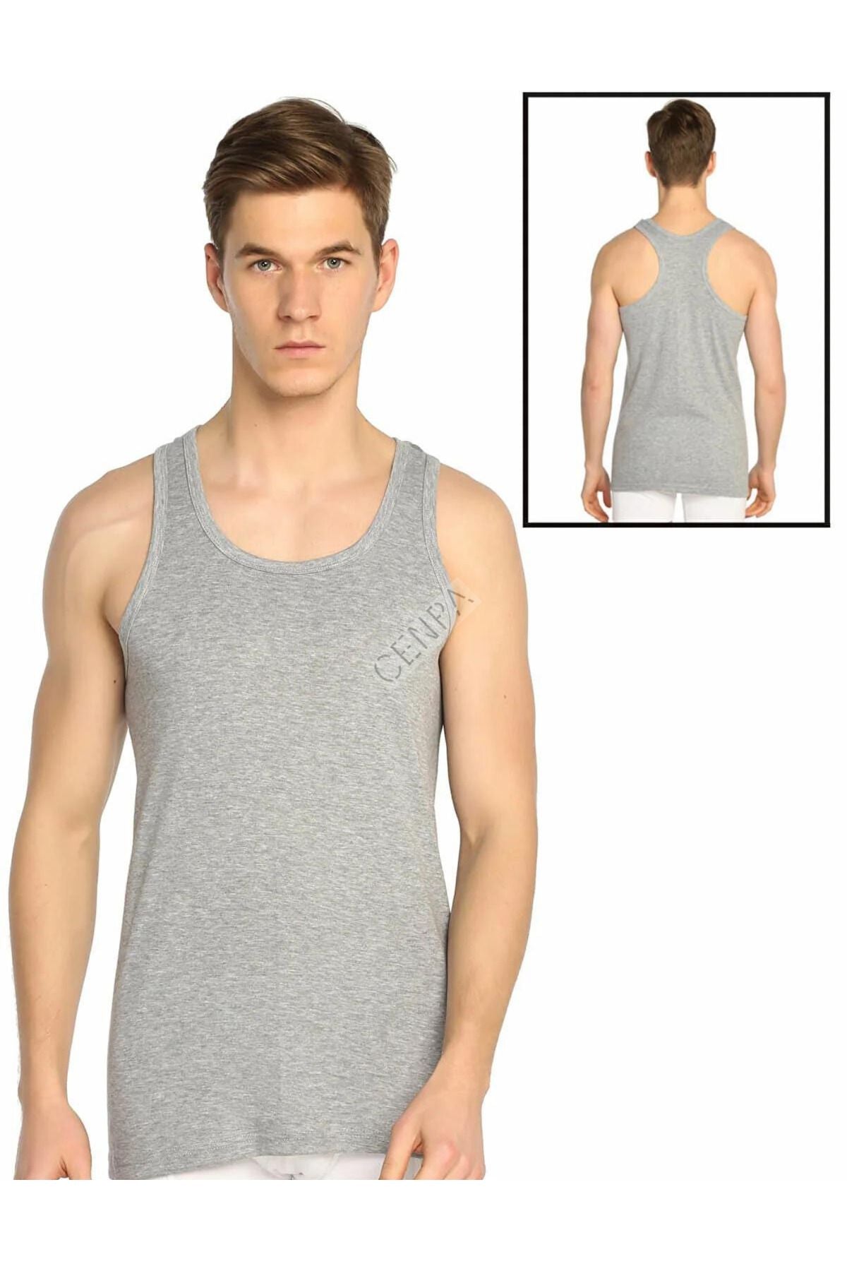 Elite 6 Piece Men's Sports Undershirt Gray