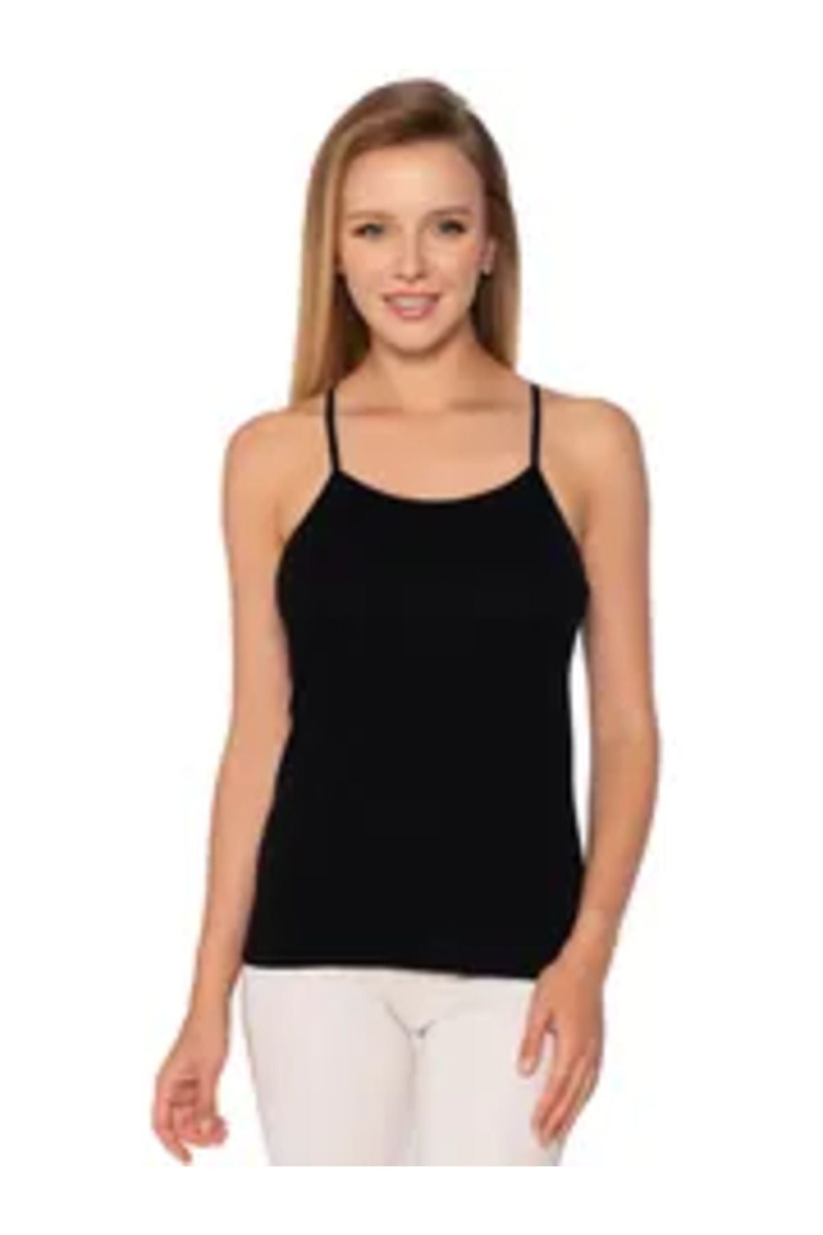 Elite 1 Piece Strappy Women's Undershirt Black