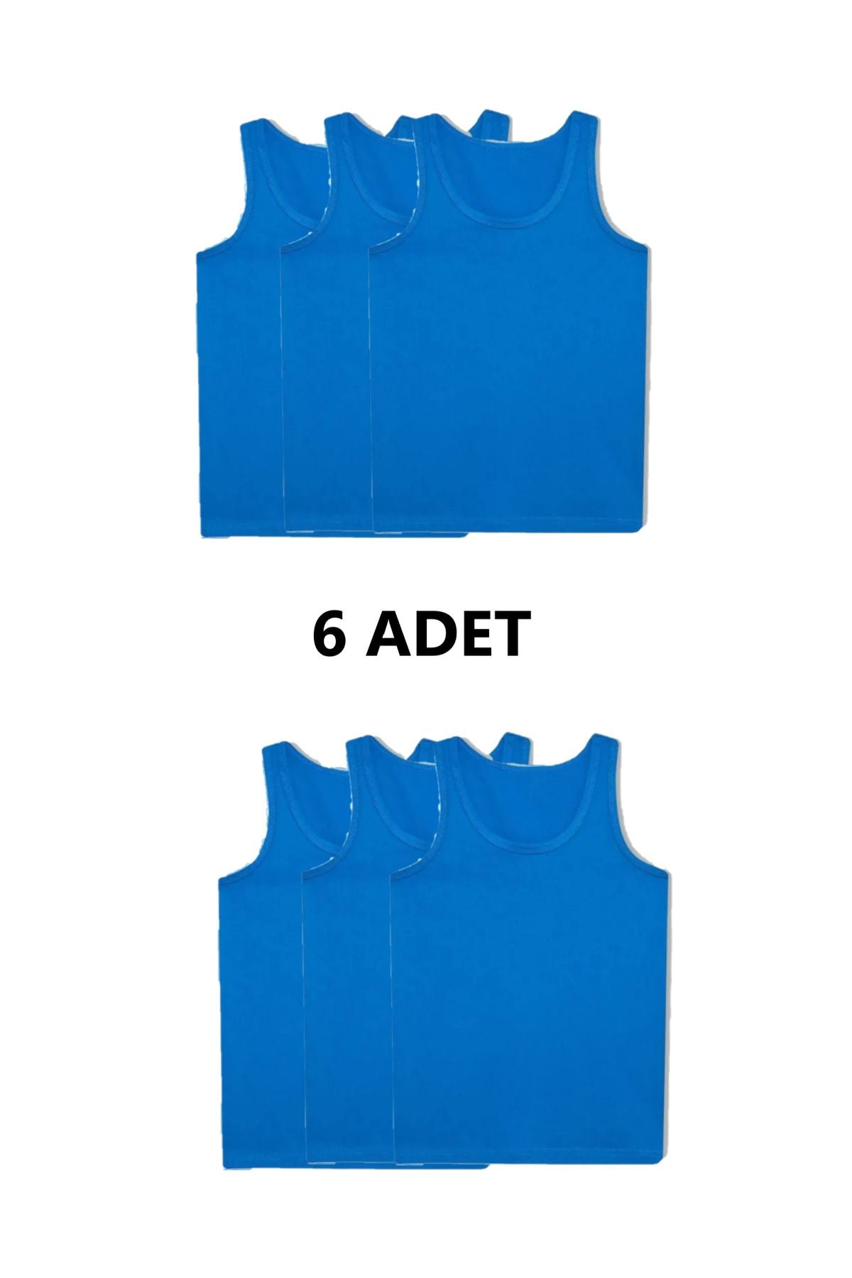 6-Piece Mixed Color Men's Undershirt Set Blue