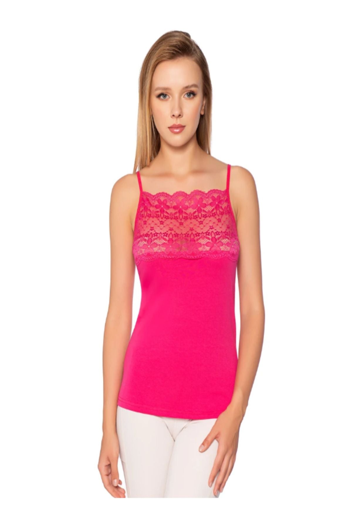 Women's 6-Piece Wide Tulle Rope Strap Undershirt Standard Size