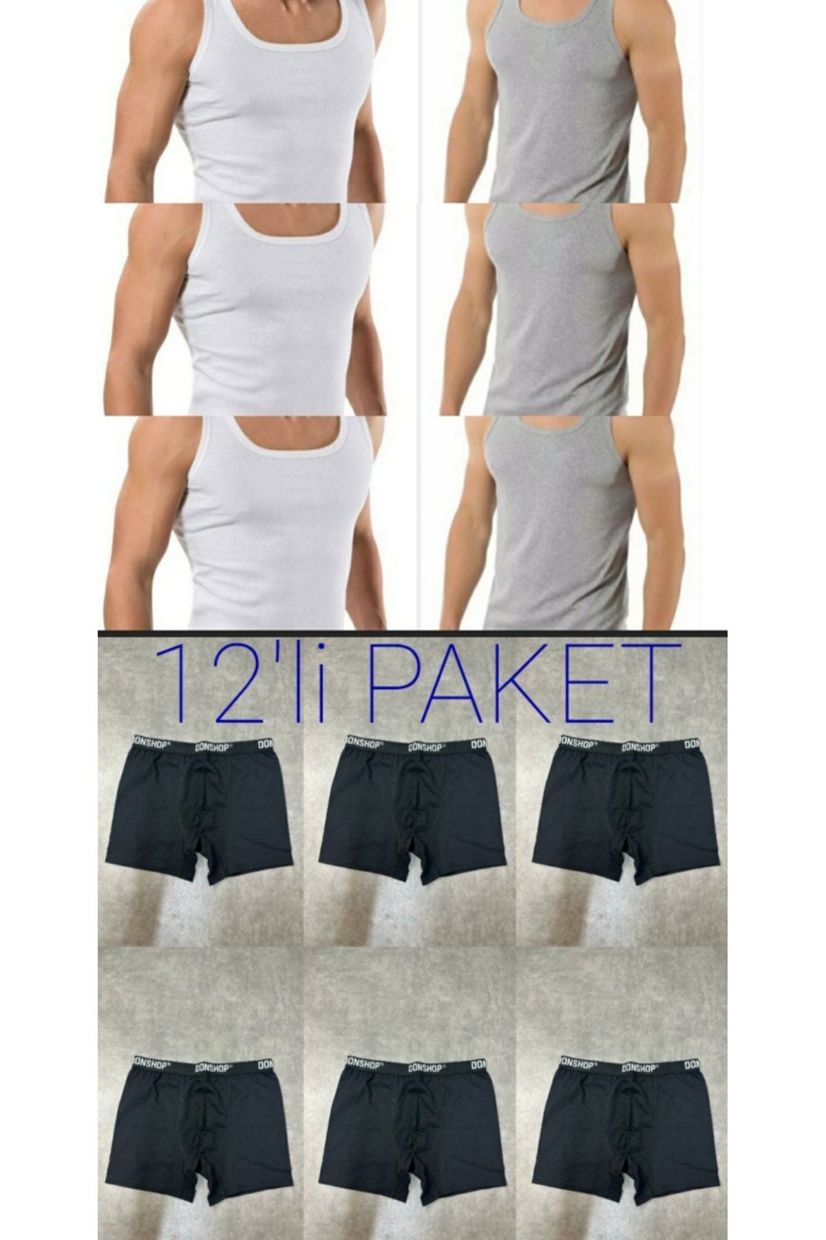 12-pack men's undershirt and boxer shorts set