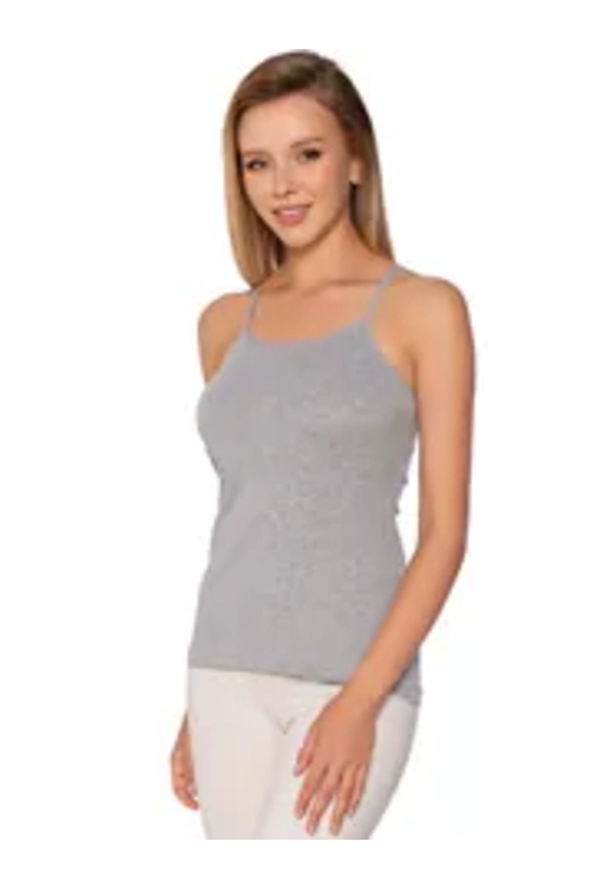 Elite 1 Piece Rope Suspender Women's Undershirt Gray