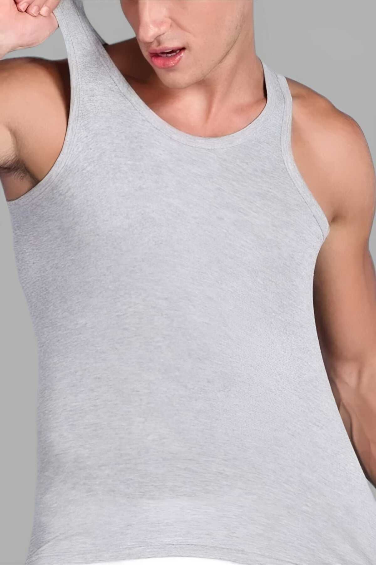 Evil Star Men's Gray Strap Classic Cotton Undershirt 1 Pack