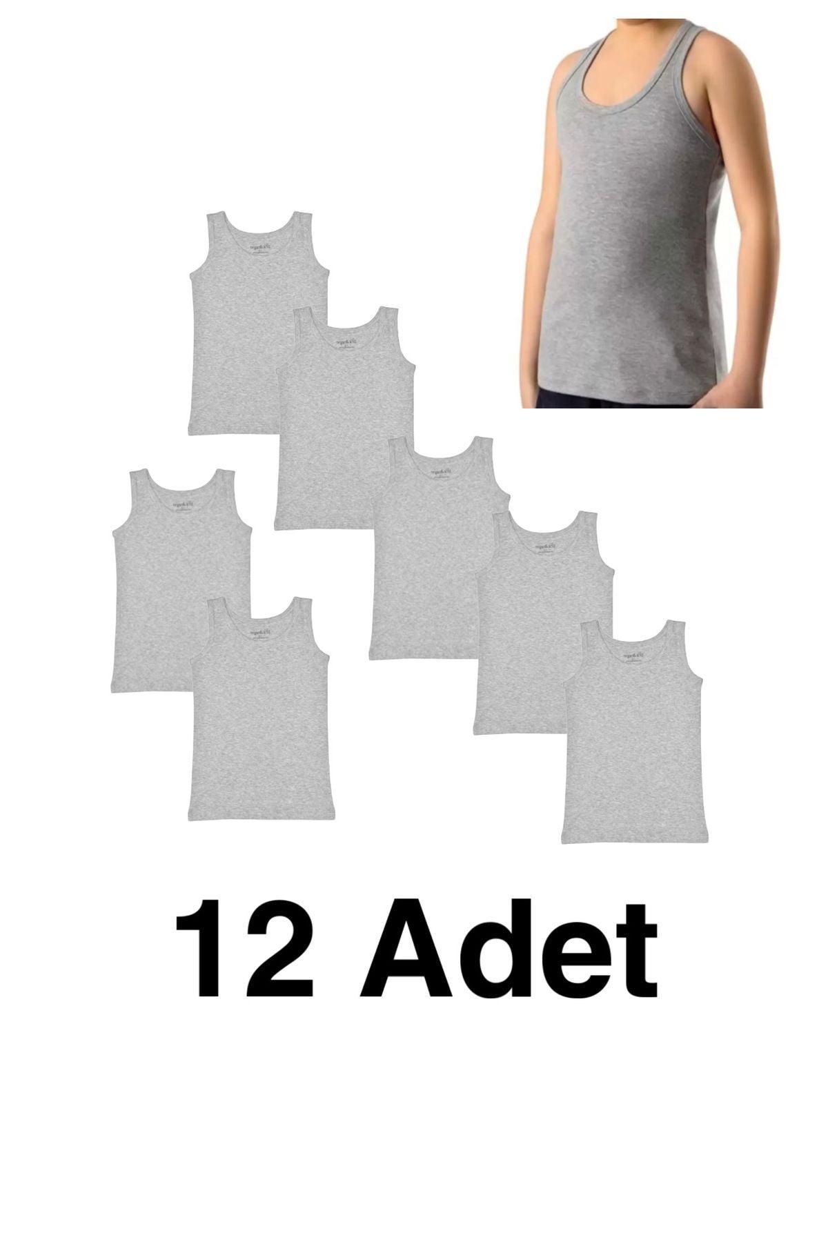12-PIECE grey 3-14 year old children's undershirt