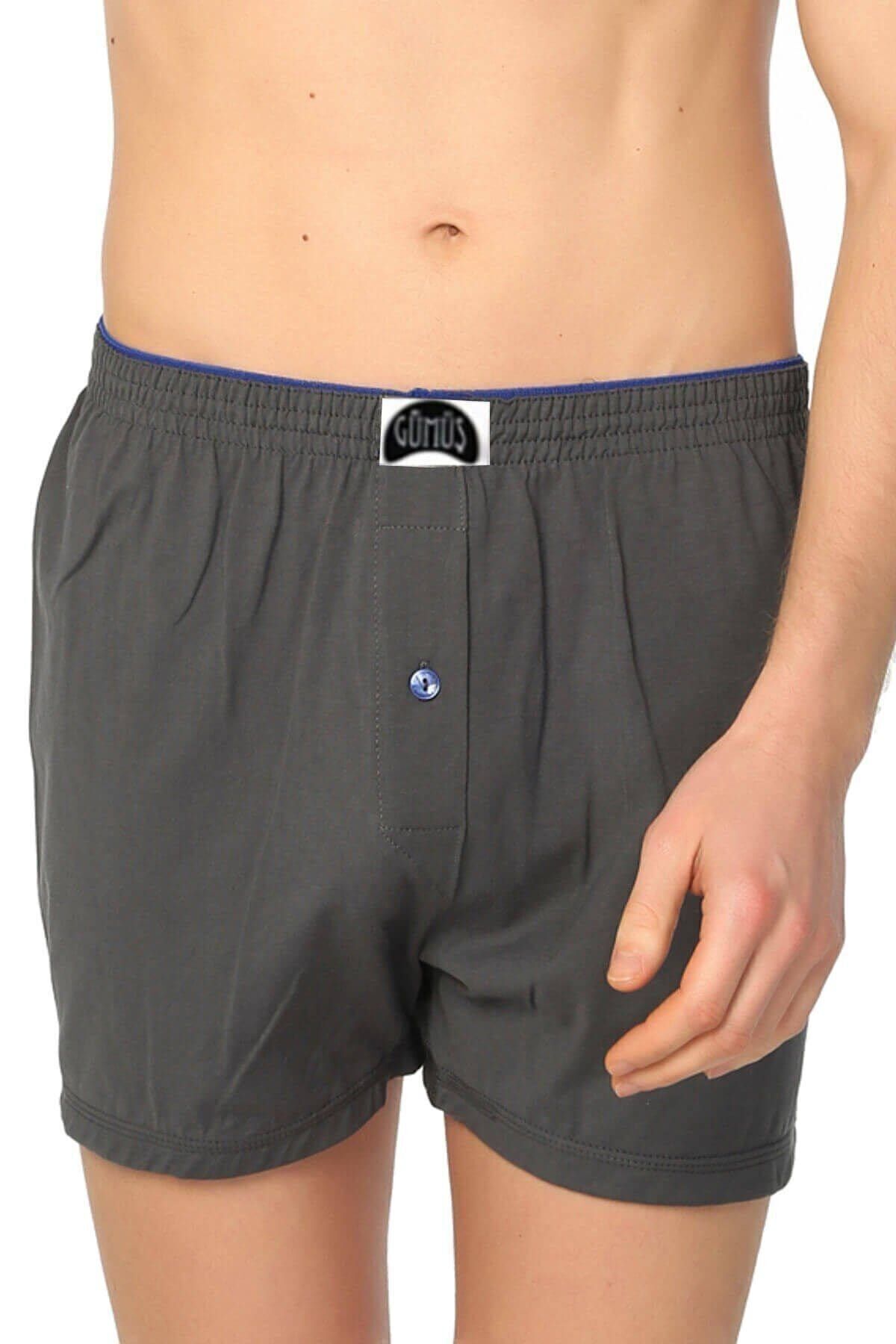 Men's Gray 3-Pack Terry Waist Combed Cotton Men's Boxer