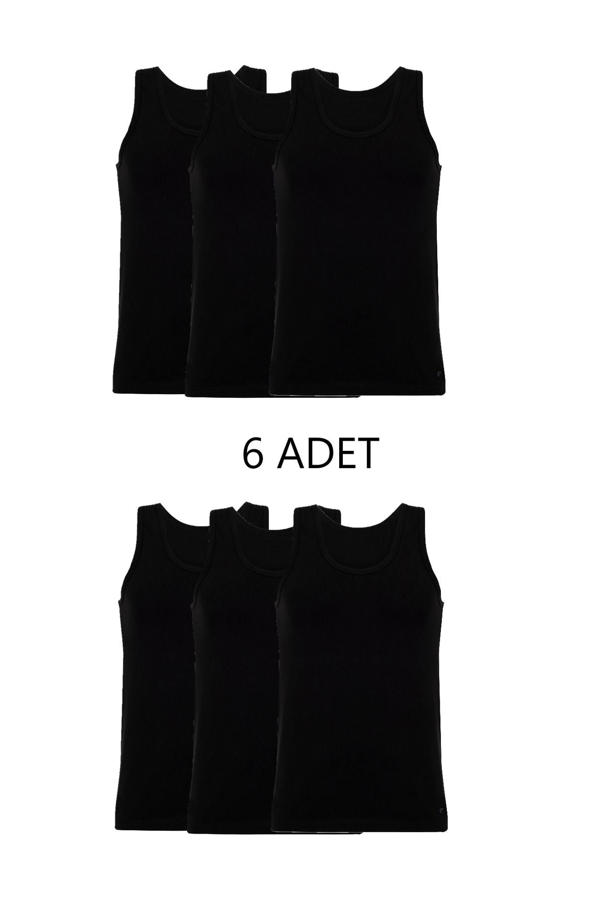 6-Piece Mixed Color Men's Undershirt Set Black