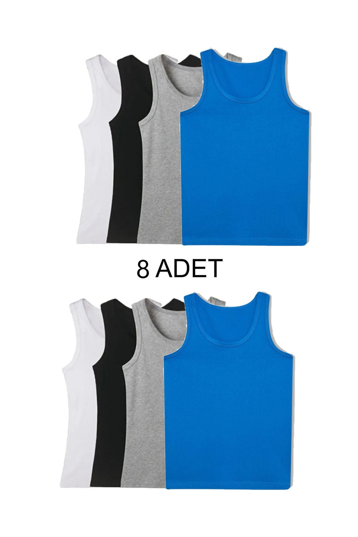 8-PIECE MIXED COLOR MEN'S UNDERSHIRT SET