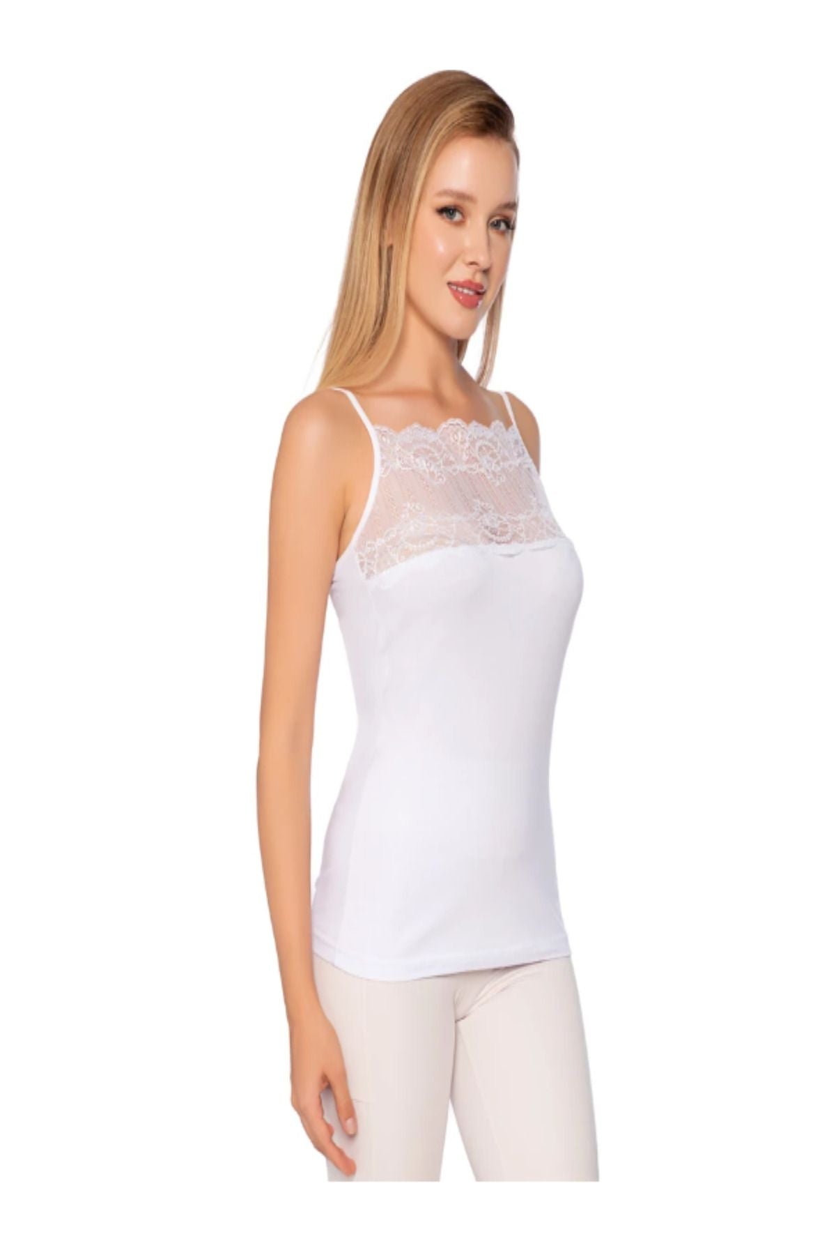 Women's 6-Piece Wide Tulle Rope Strap Undershirt Standard Size