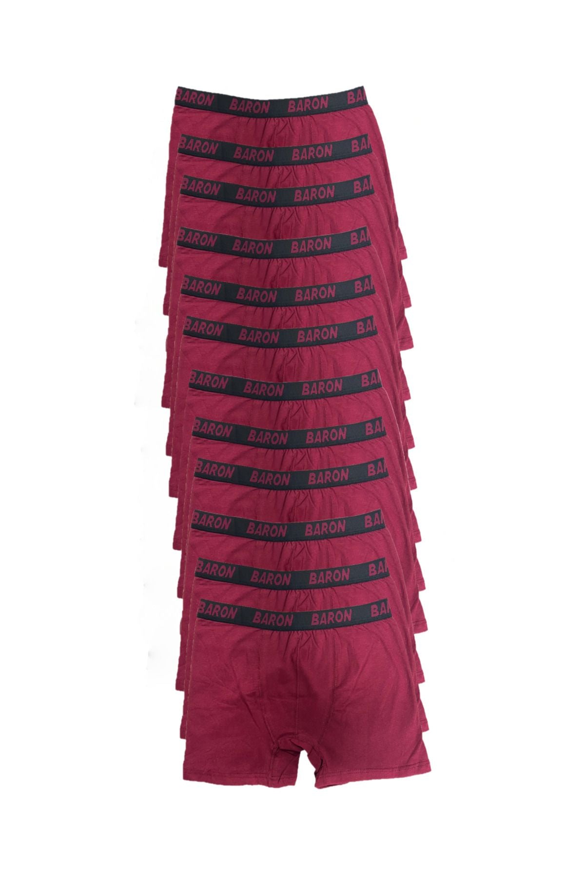 12 Adet Ekonomik Likralı Boxer Short Bordo