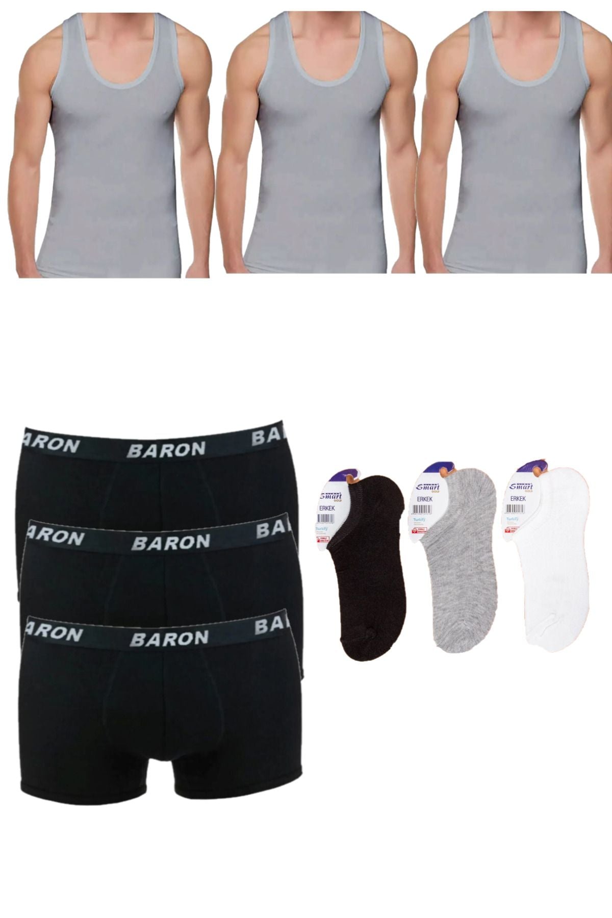 Economic 9-Piece Athlete Boxer Socks Underwear Set