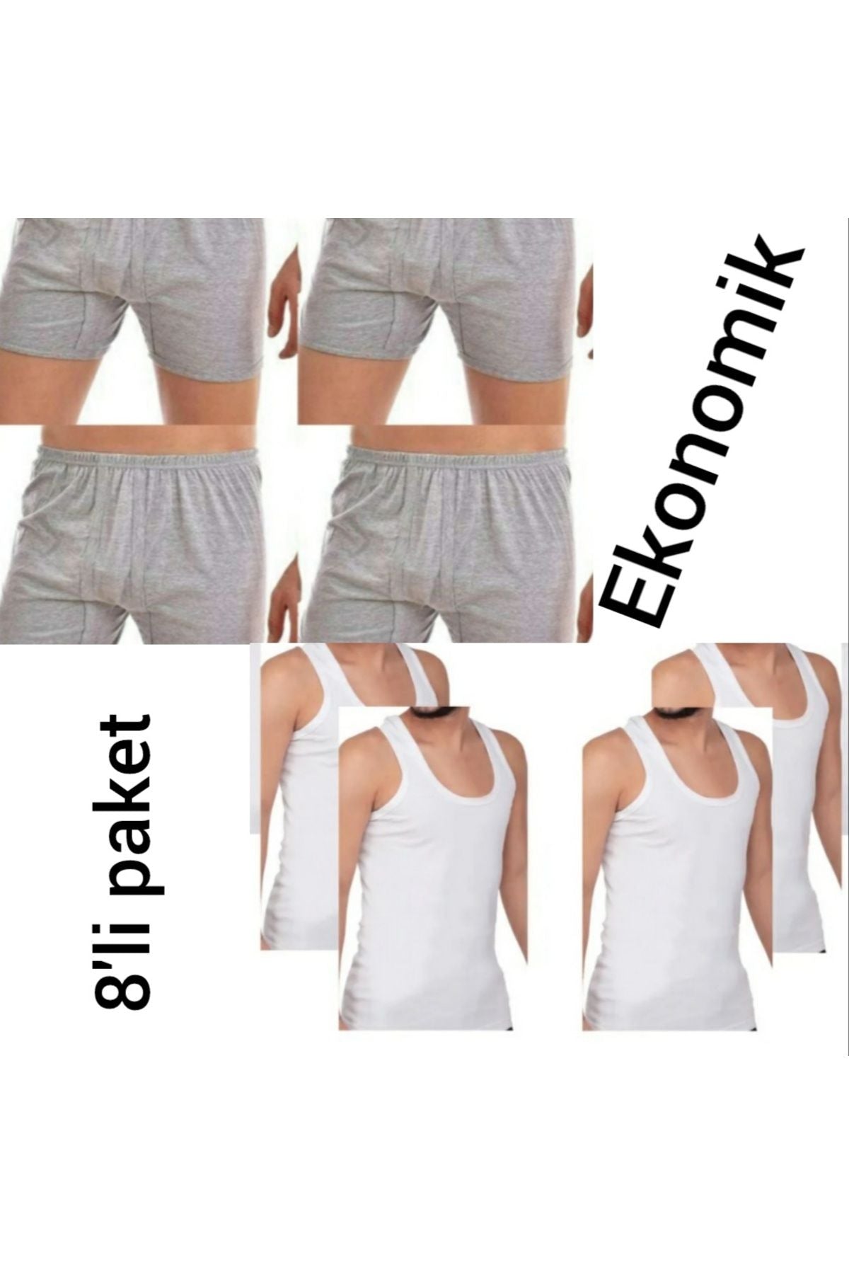 8-piece men's tank top and cuffed shorts set