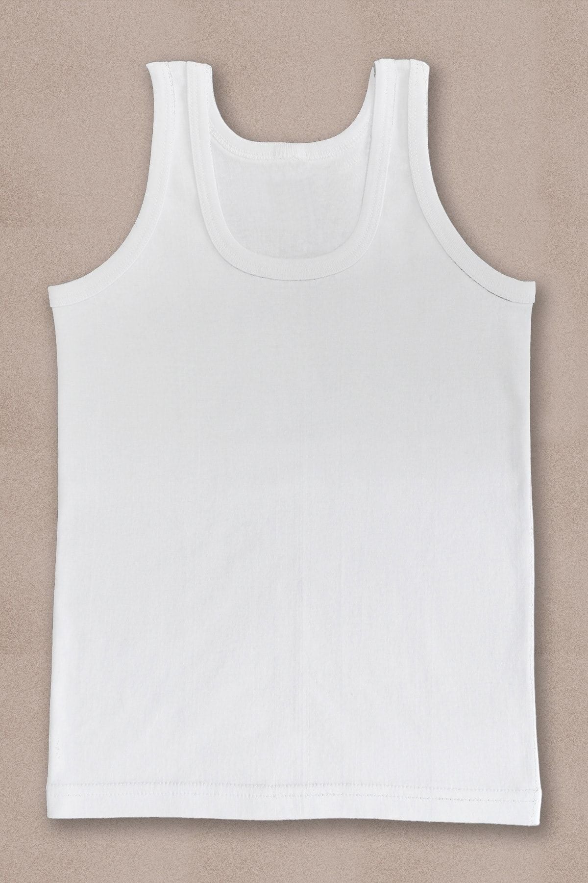 Boy White Combed Cotton Undershirt