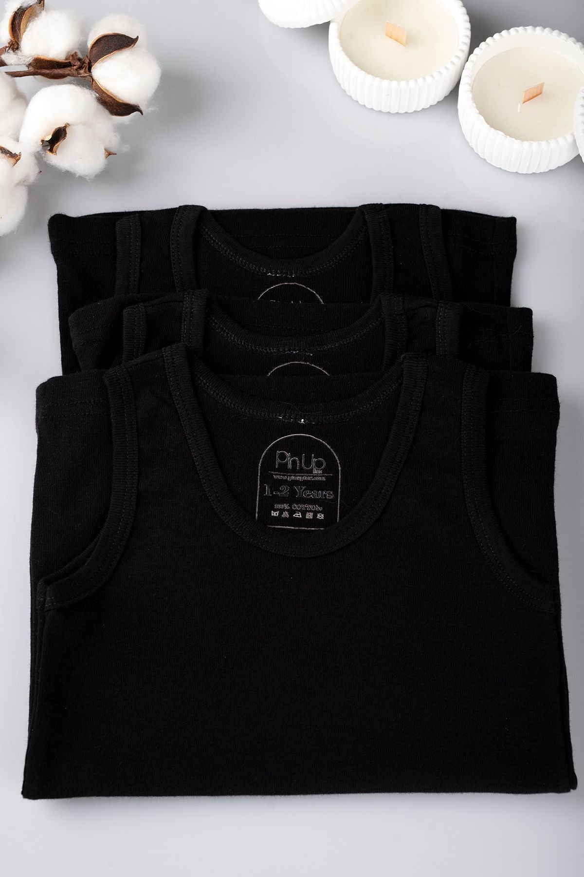 6-Pack 100% Cotton White Black Gray Kids Undershirt